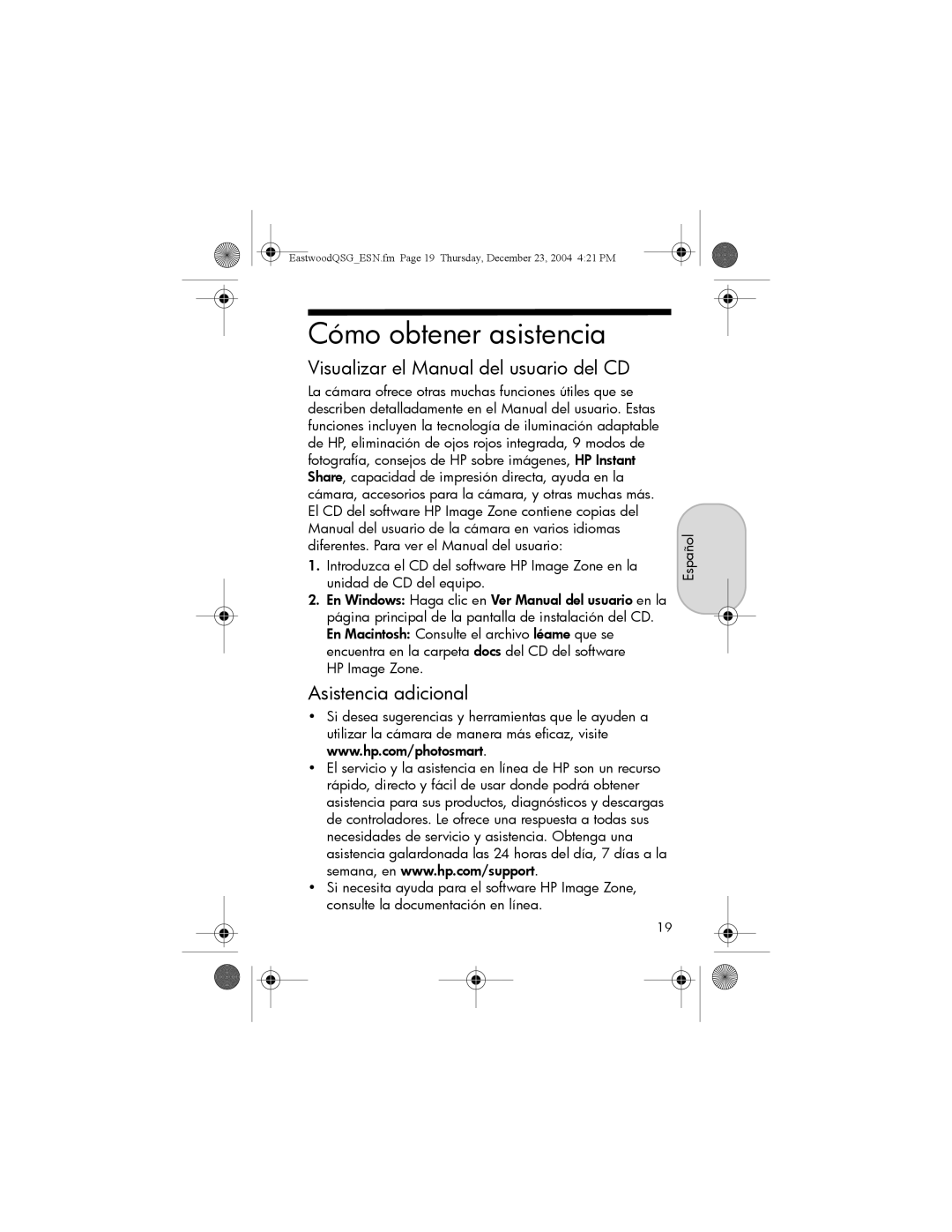 HP M22, M23 manual Cómo obtener asistencia, Visualizar el Manual del usuario del CD 