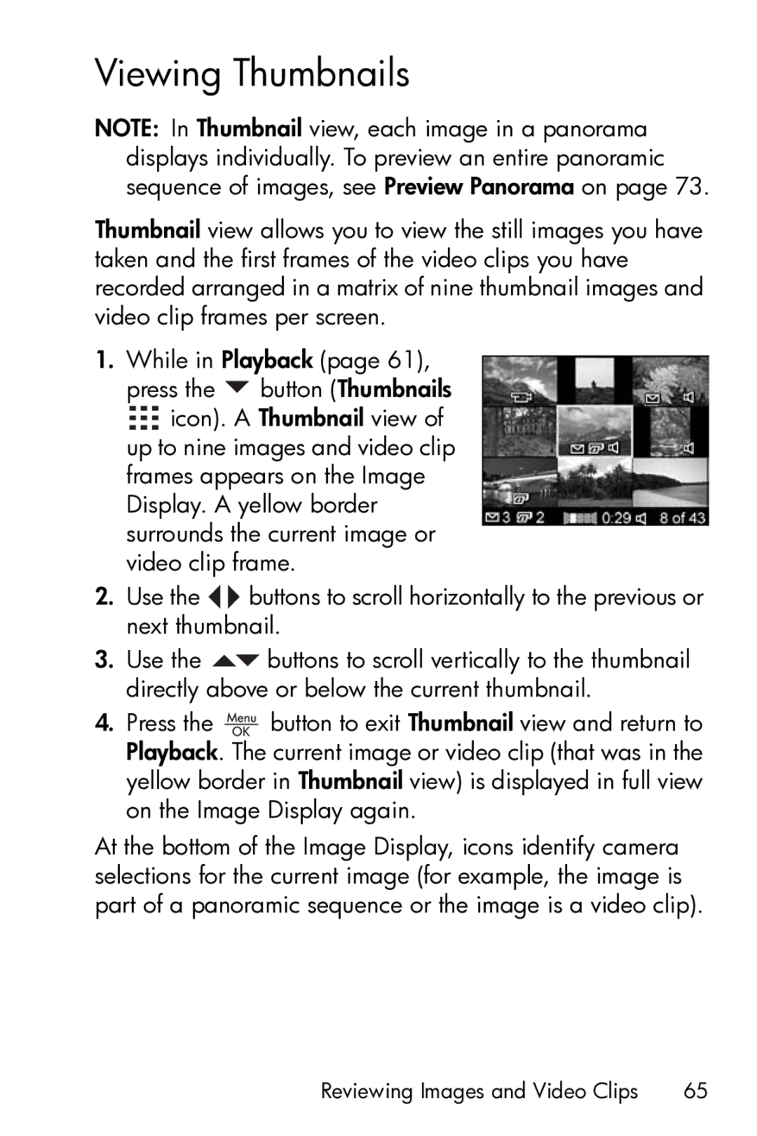 HP M23 manual Viewing Thumbnails 