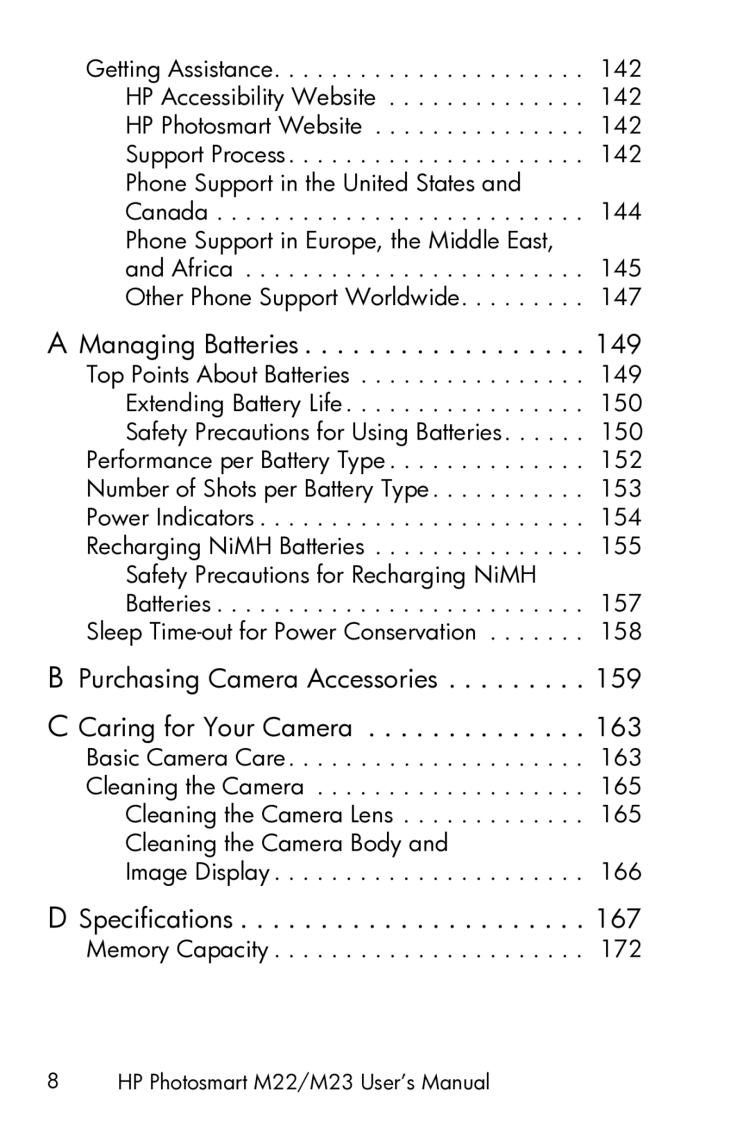 HP M23 manual Specifications 