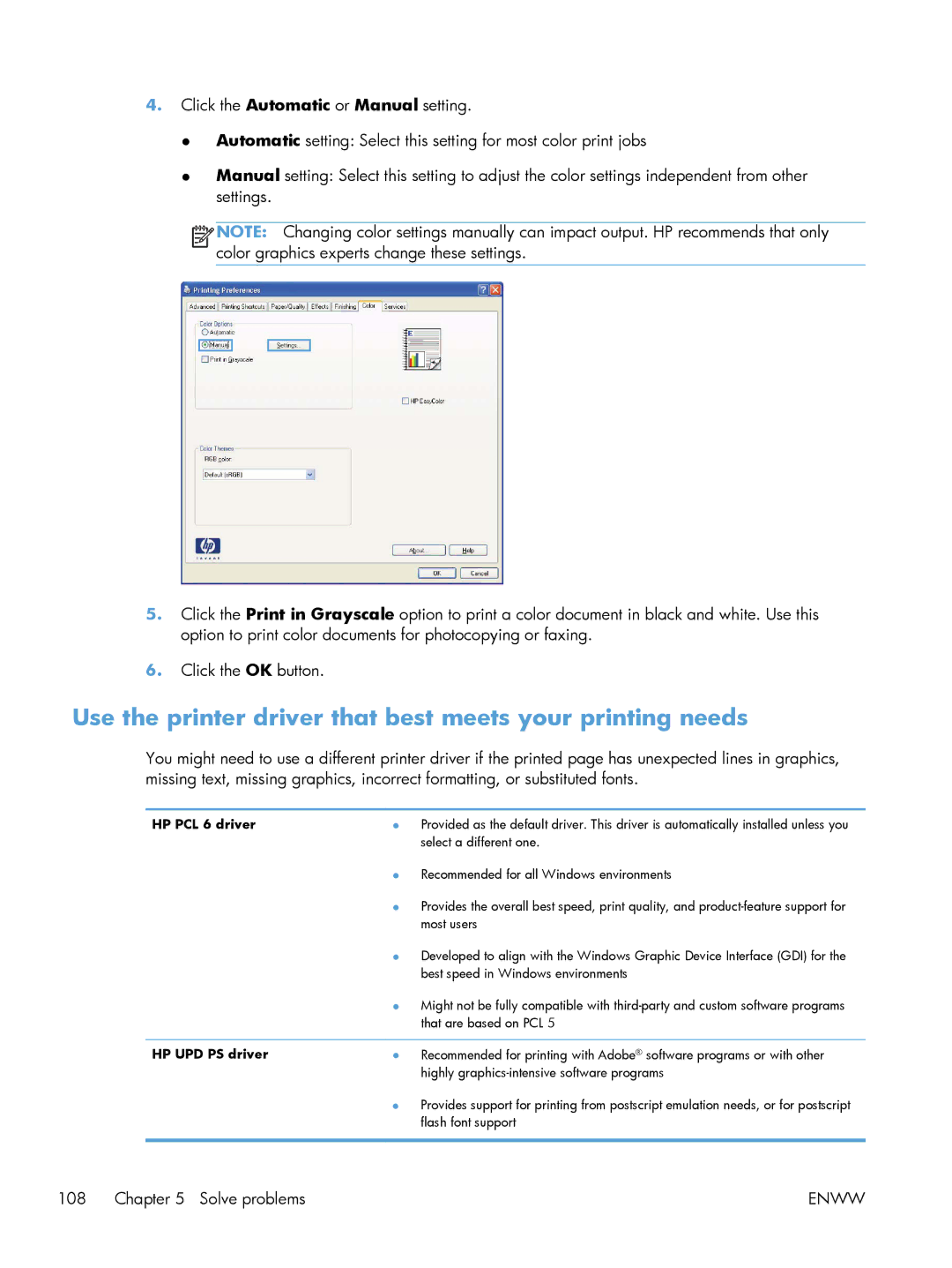 HP M251NW CF147A#BGJ, M251nw Laser CF147ABGJ Use the printer driver that best meets your printing needs, HP PCL 6 driver 