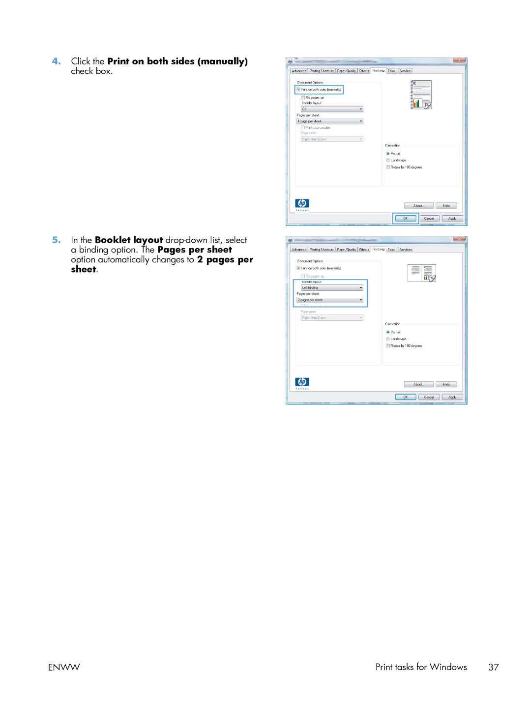 HP M251NW CF147A#BGJ, M251nw Laser CF147ABGJ Click the Print on both sides manually check box 