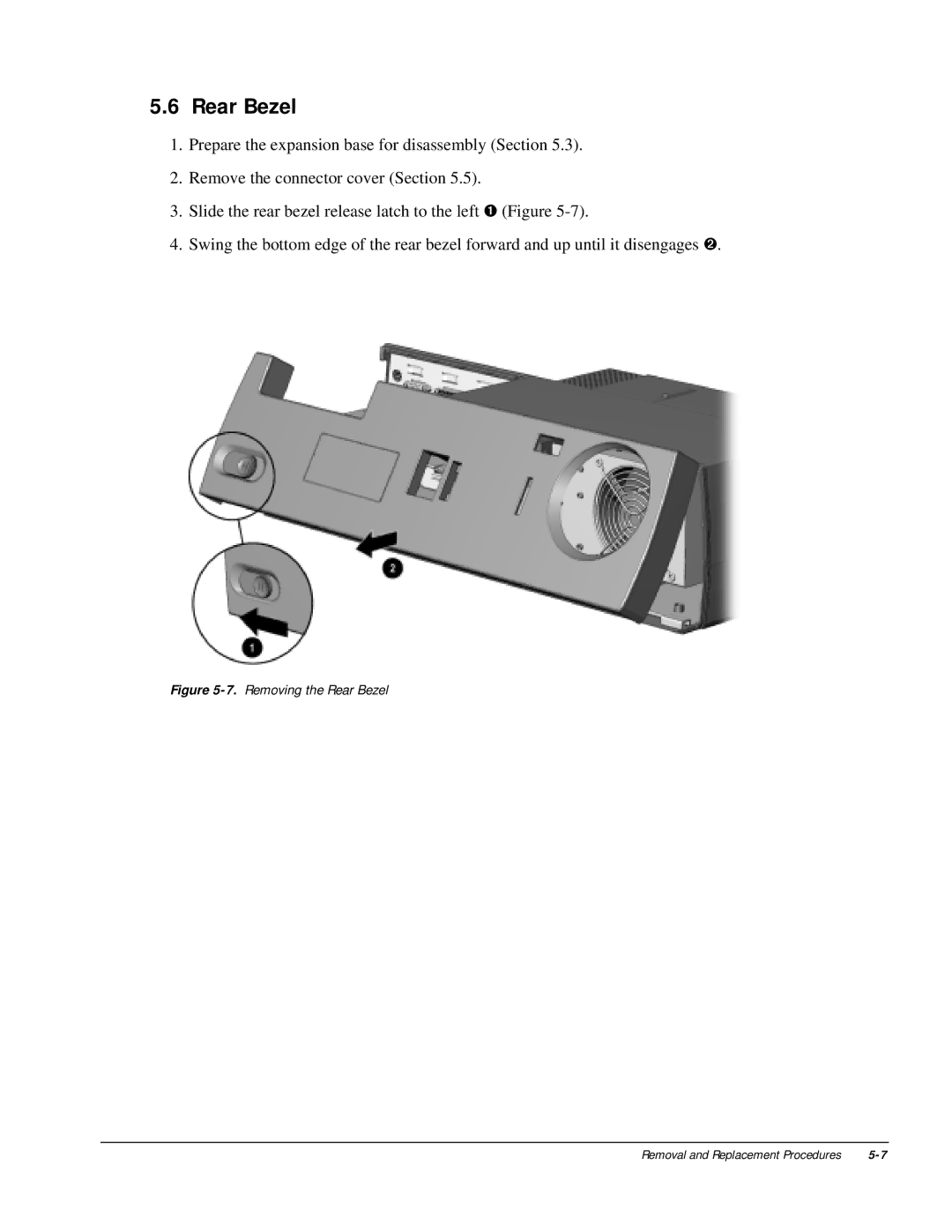 HP m300 manual Removing the Rear Bezel 