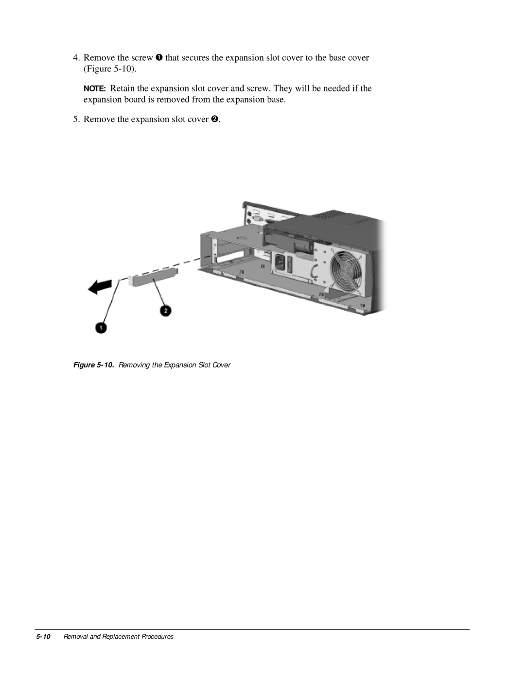 HP m300 manual Removing the Expansion Slot Cover 