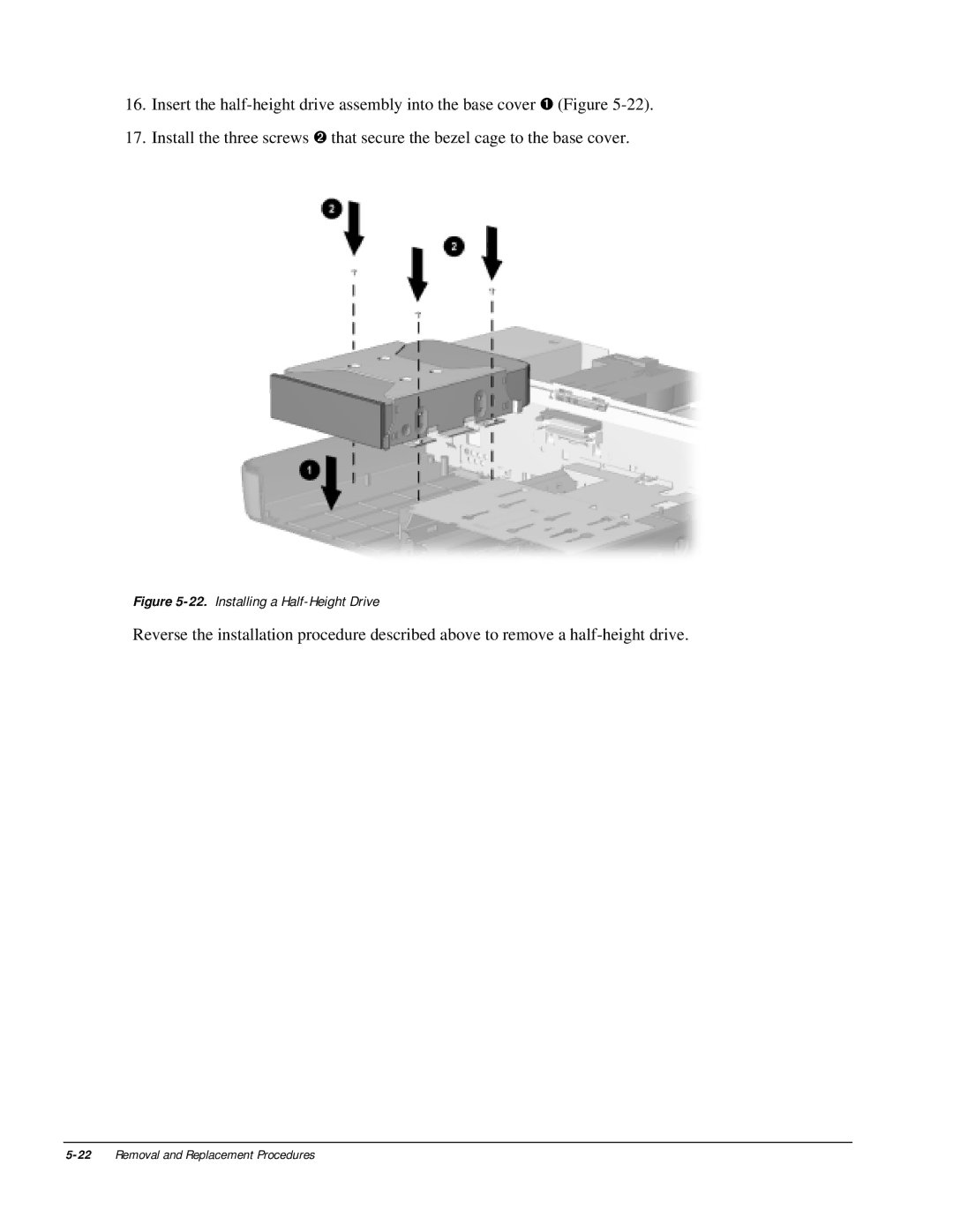 HP m300 manual Installing a Half-Height Drive 