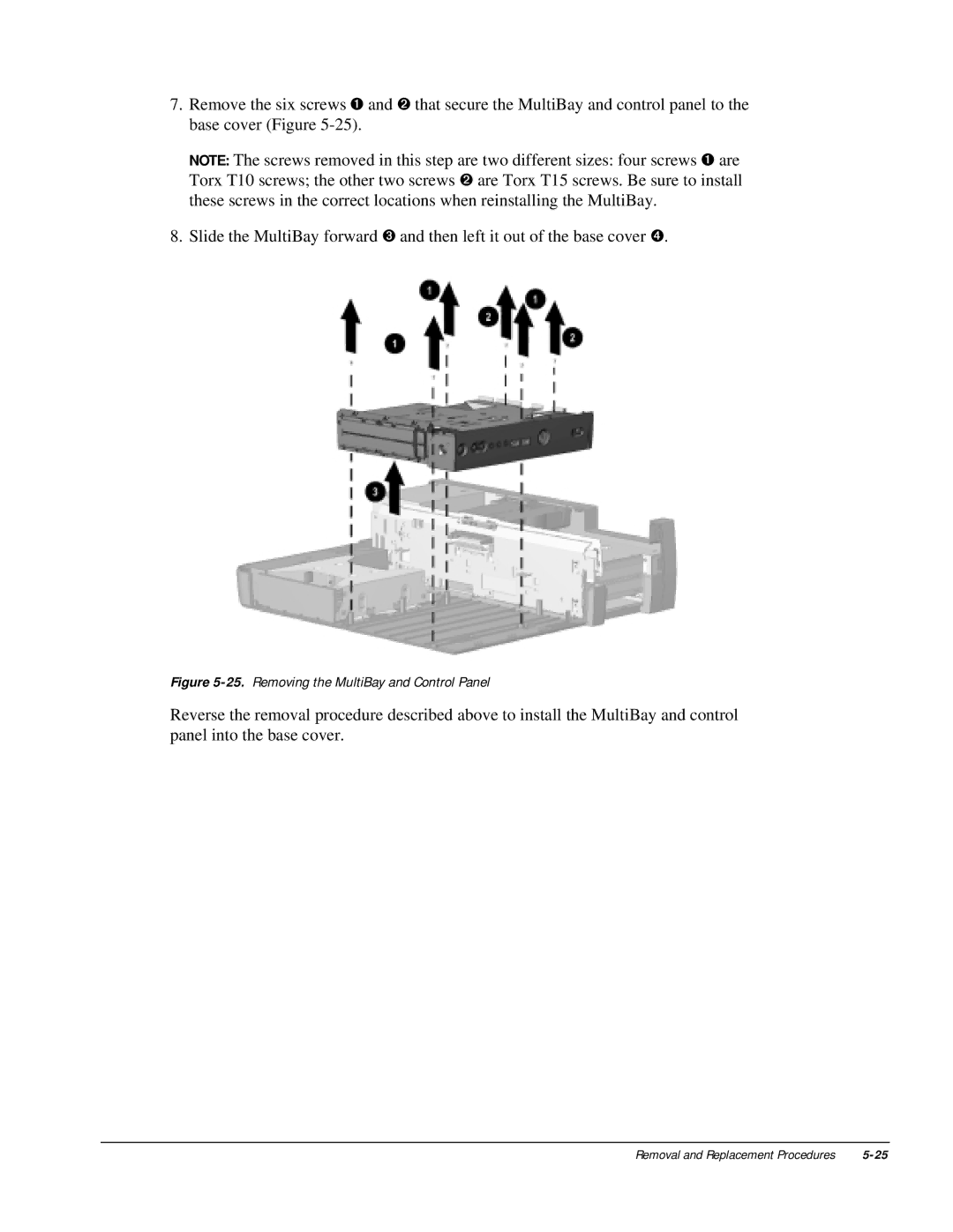 HP m300 manual Removing the MultiBay and Control Panel 