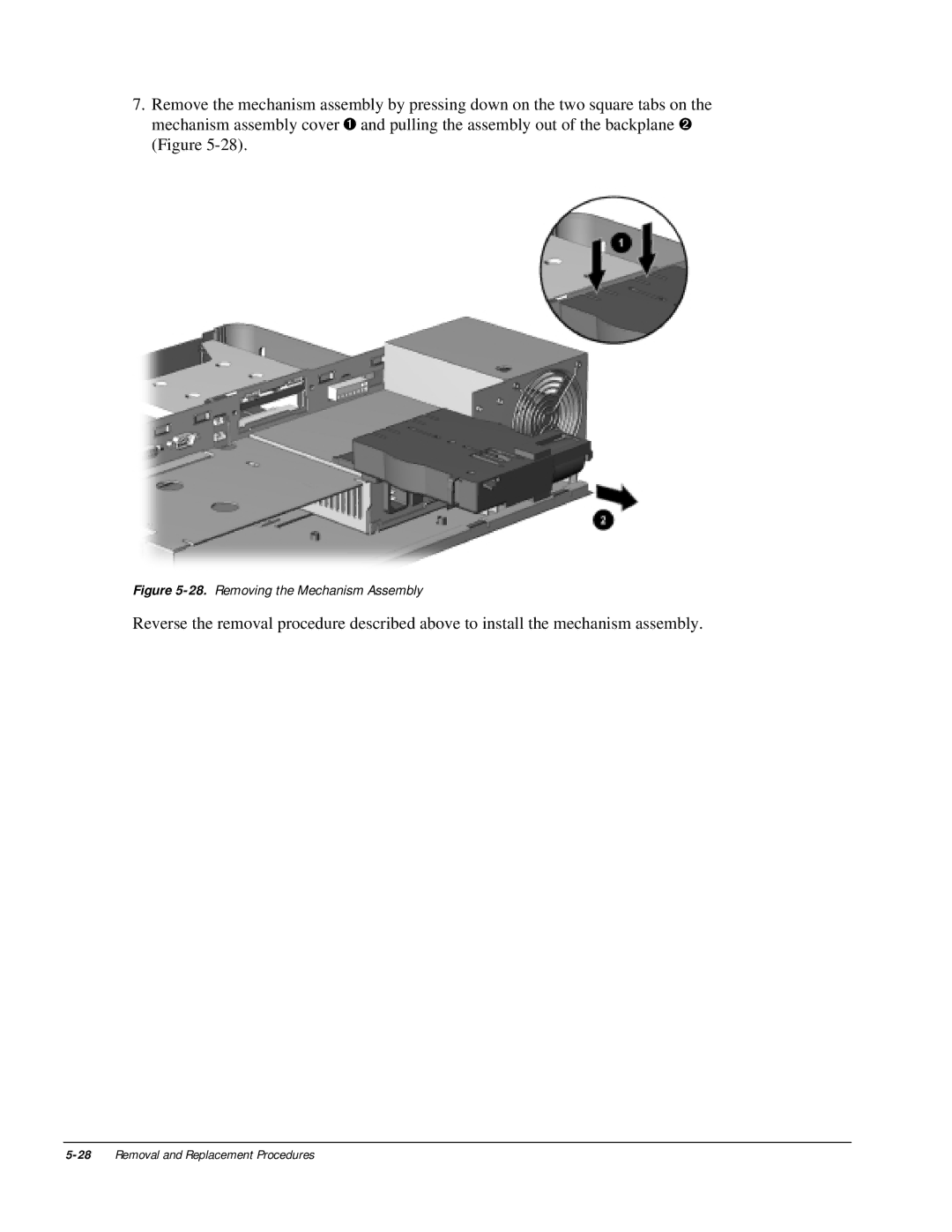 HP m300 manual Removing the Mechanism Assembly 