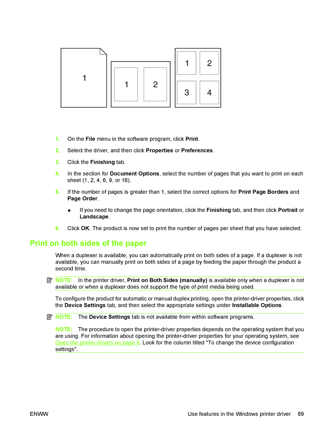 HP M3027/M3035 manual Print on both sides of the paper 