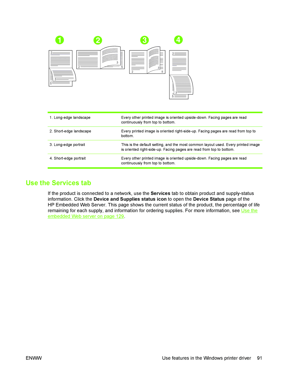 HP M3027/M3035 manual Use the Services tab 