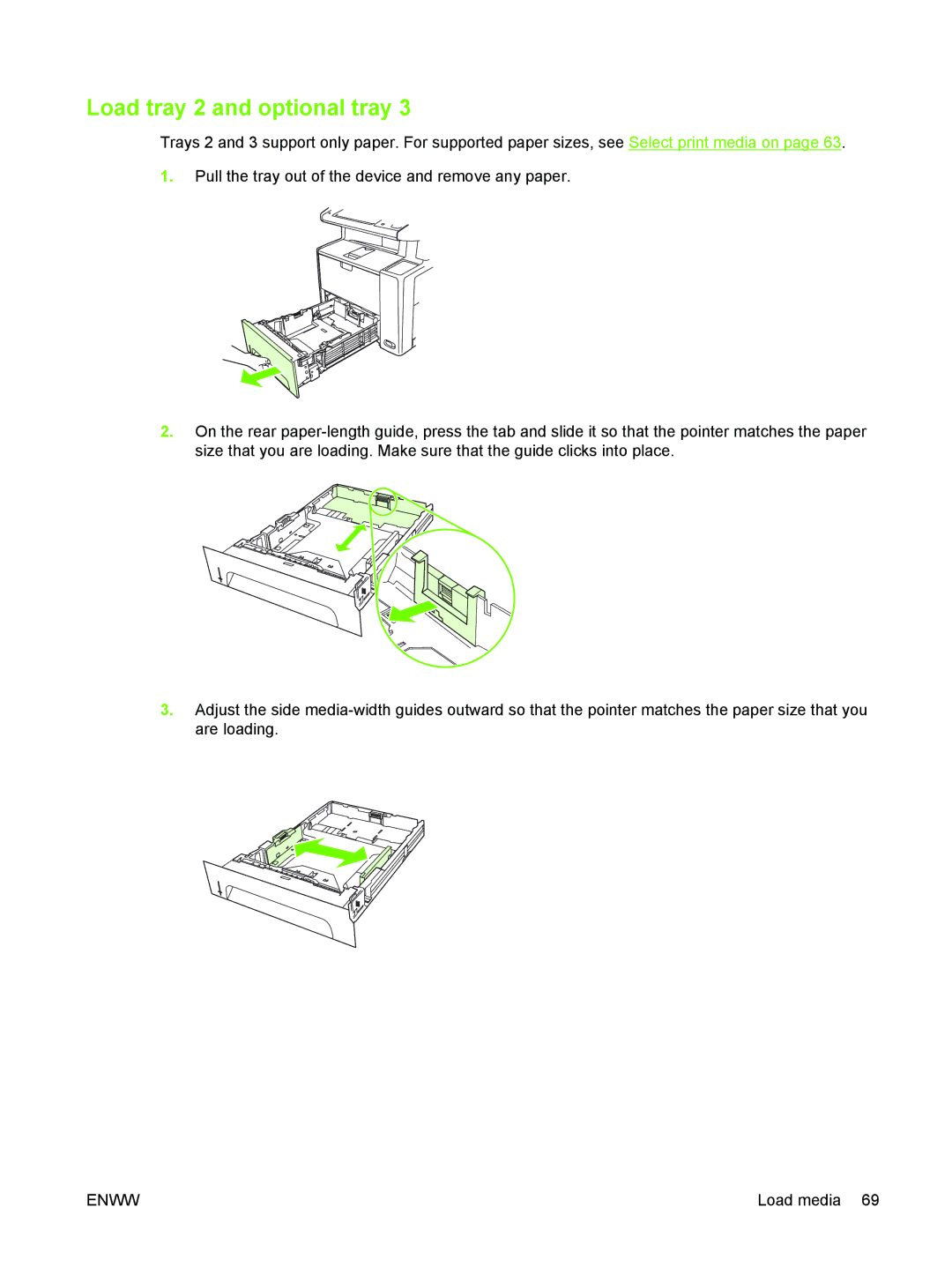 HP M3027/M3035 manual Load tray 2 and optional tray 