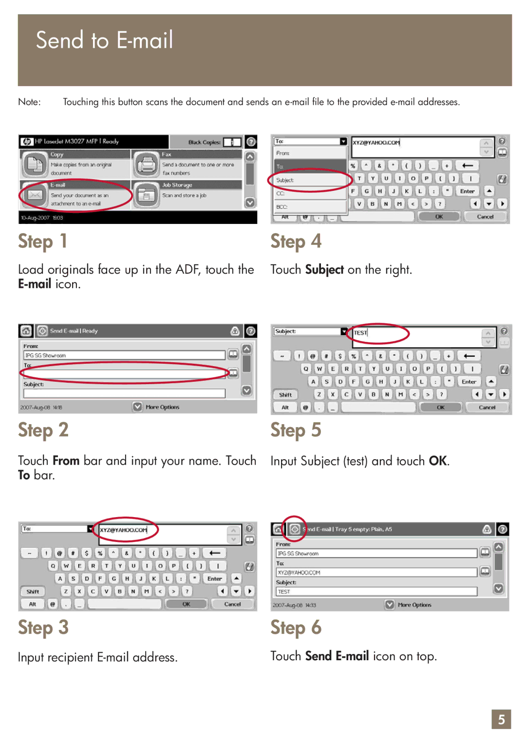 HP M3027x manual Send to E-mail 