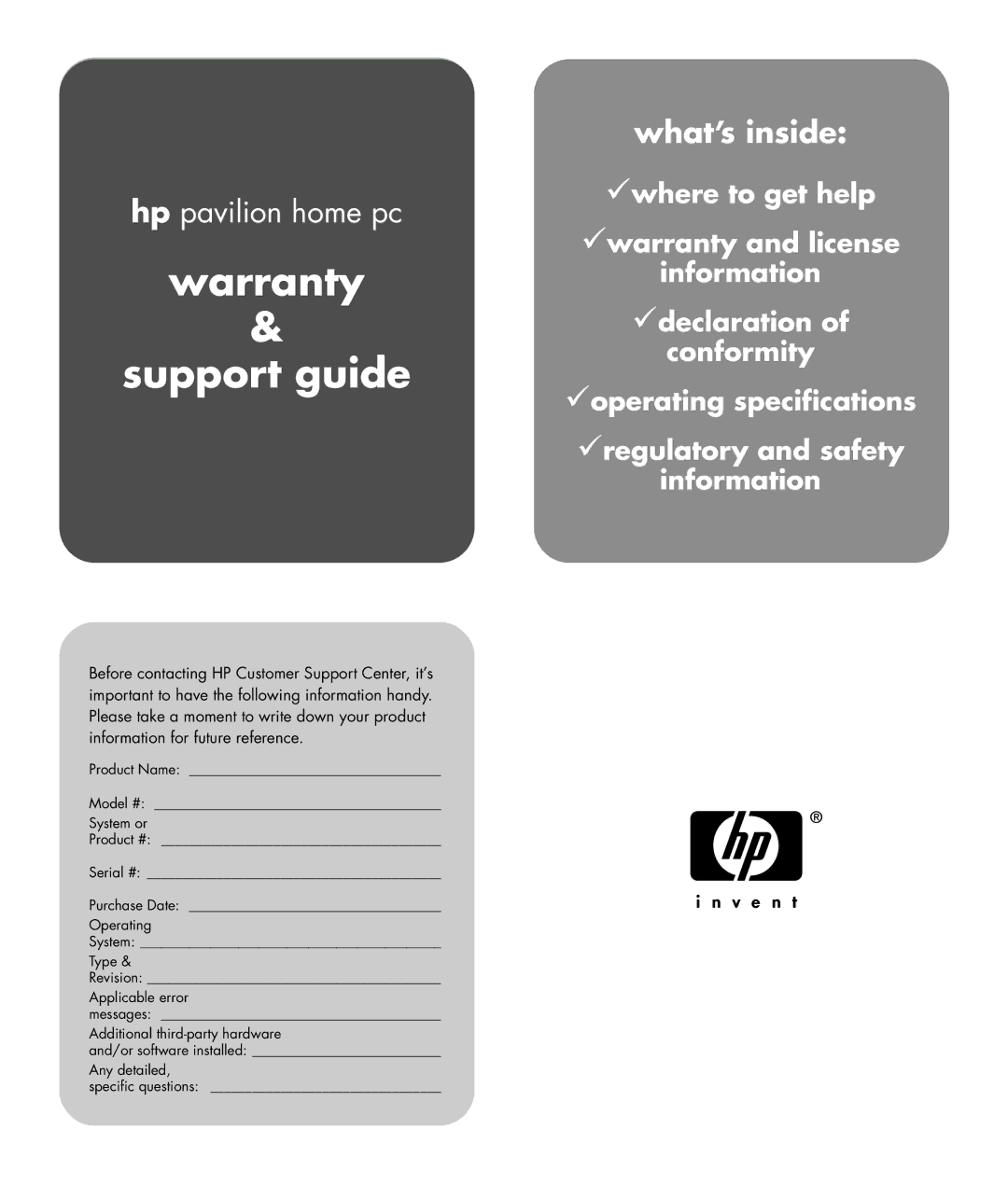 HP m400y (D7222P) manual Warranty Support guide 