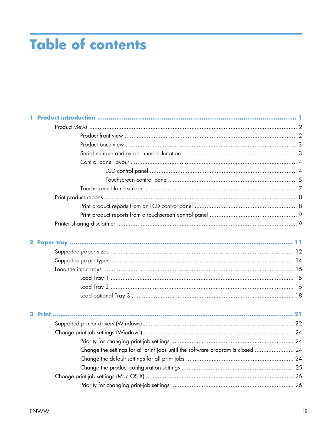 HP M401 manual Table of contents 