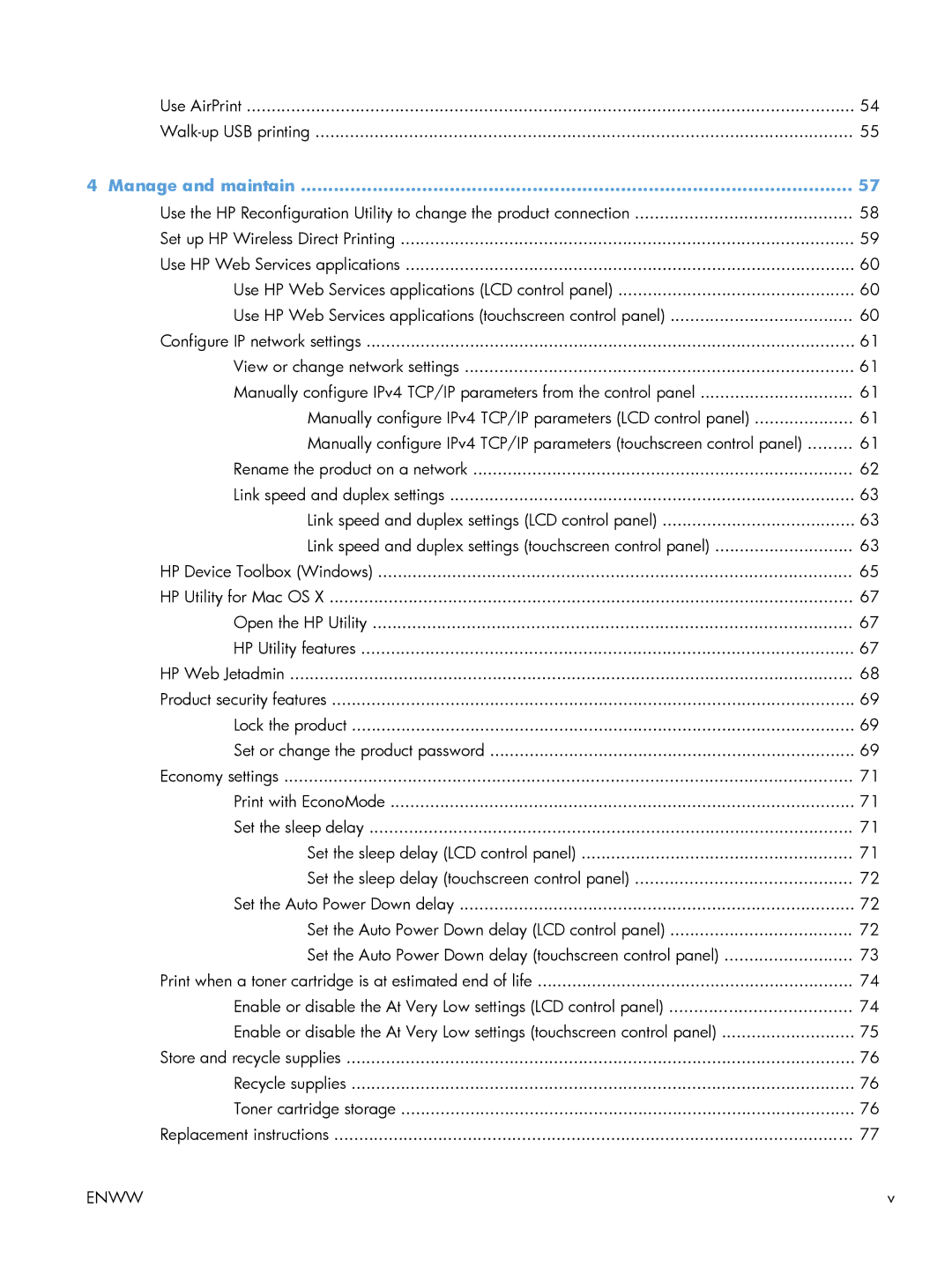 HP M401 manual Manage and maintain 