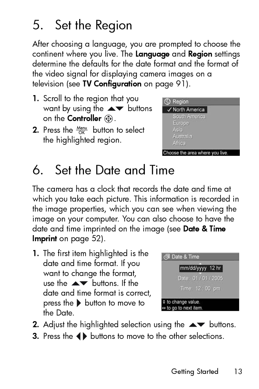 HP M415 manual Set the Region, Set the Date and Time 