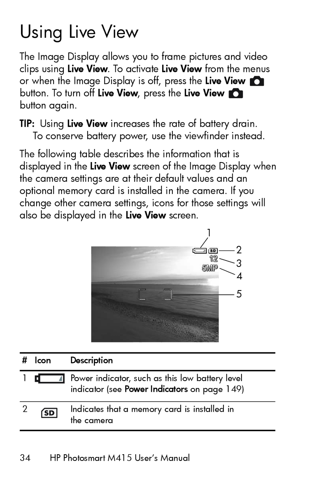 HP M415 manual Using Live View 