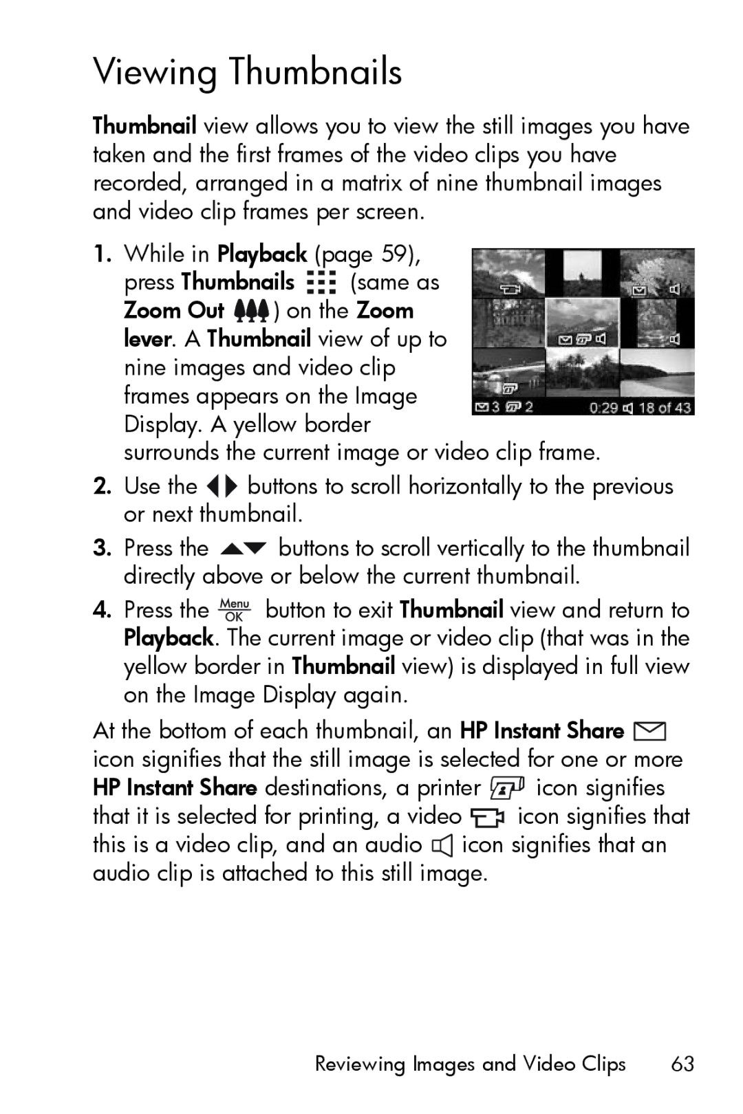 HP M415 manual Viewing Thumbnails 