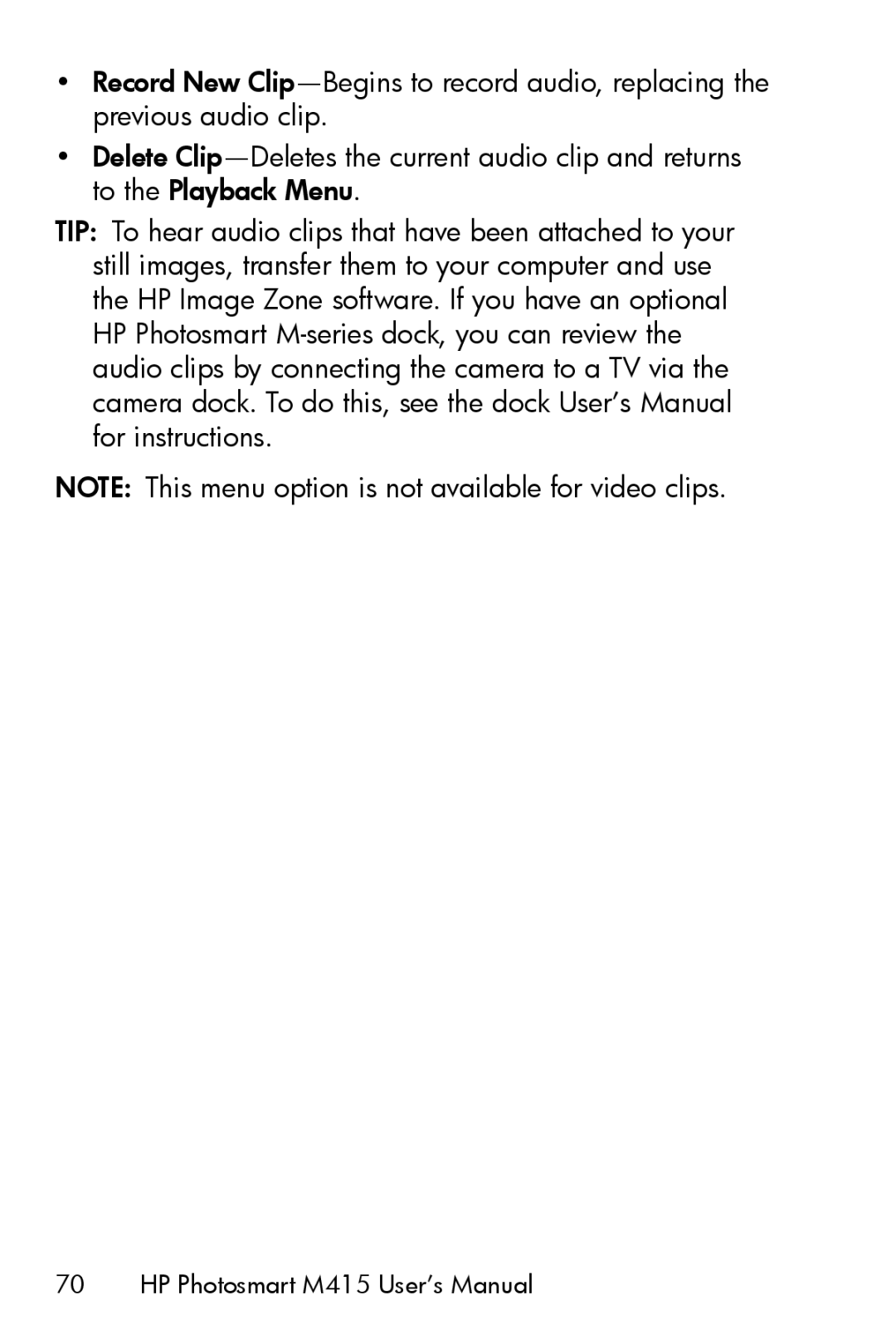 HP manual HP Photosmart M415 User’s Manual 