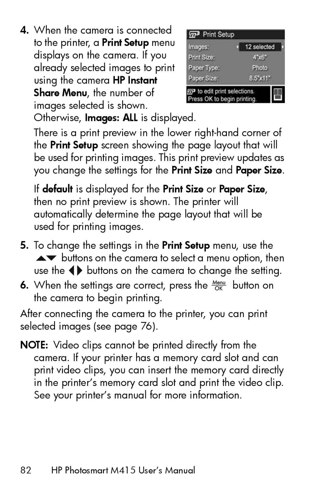 HP manual HP Photosmart M415 User’s Manual 