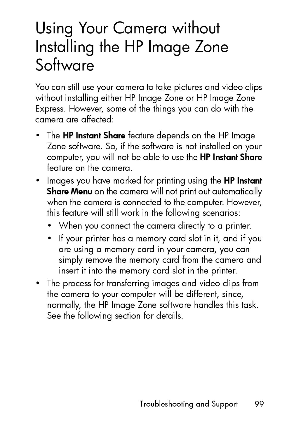 HP M415 manual When you connect the camera directly to a printer 