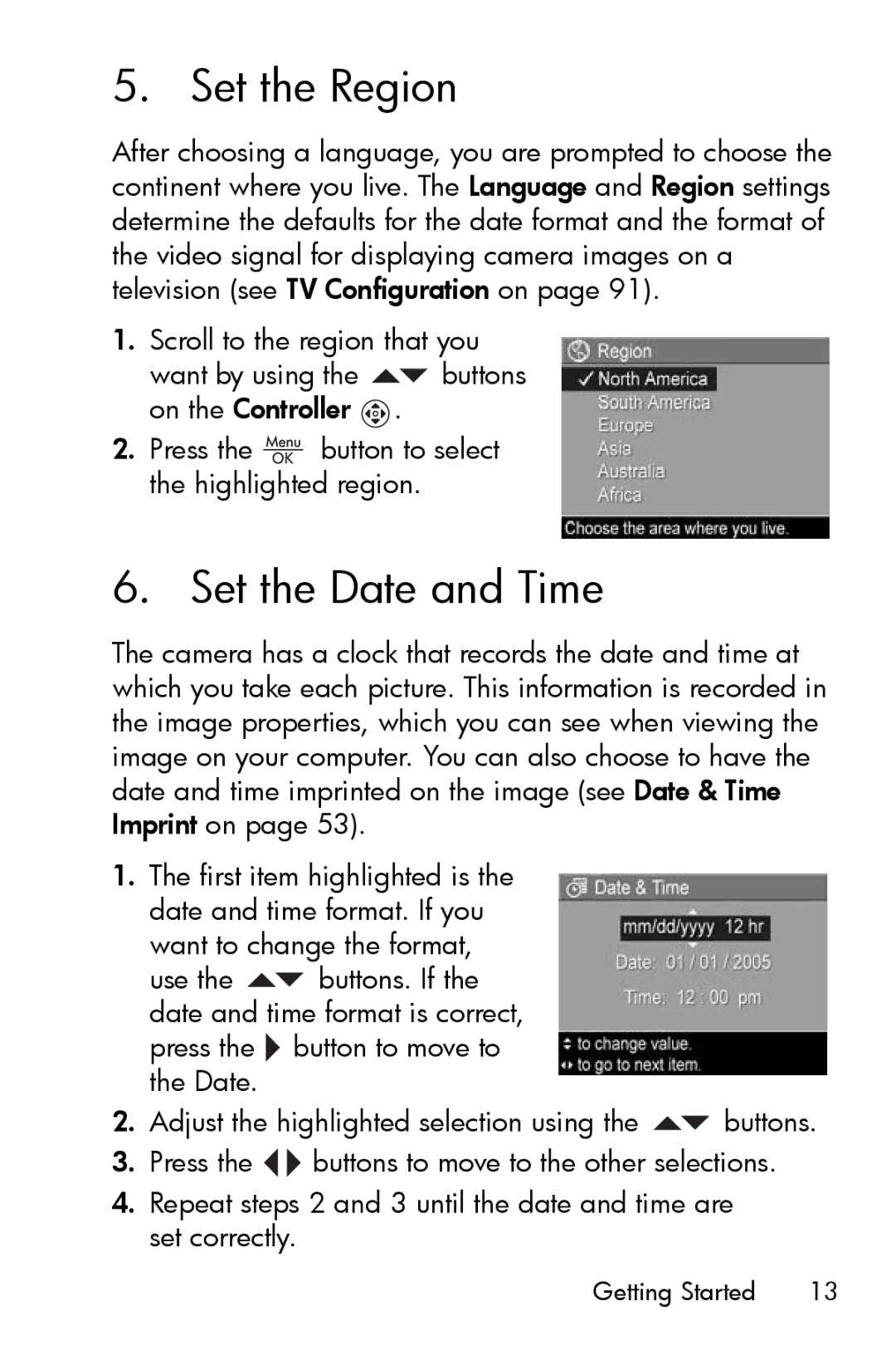 HP M517, M417 manual Set the Region, Set the Date and Time 