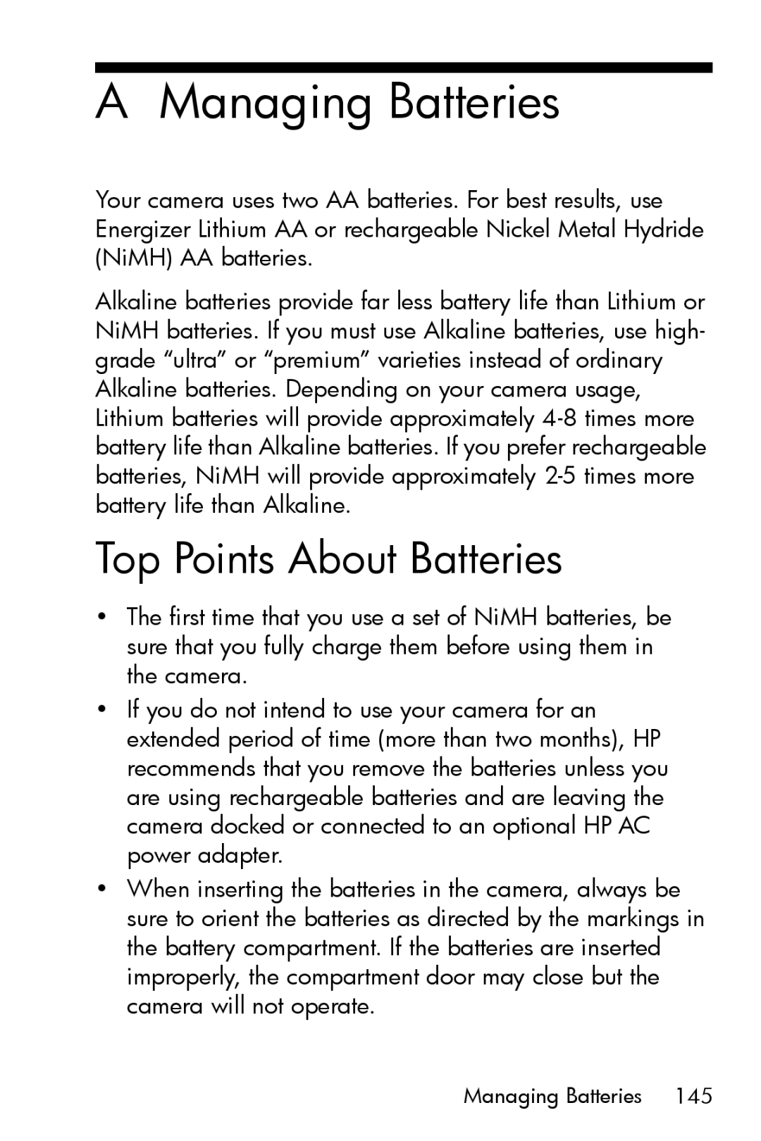 HP M517, M417 manual Managing Batteries, Top Points About Batteries 