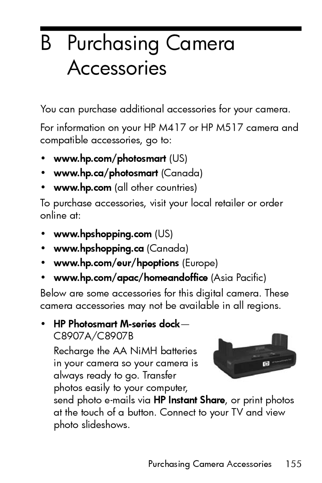 HP M517, M417 manual Purchasing Camera Accessories 