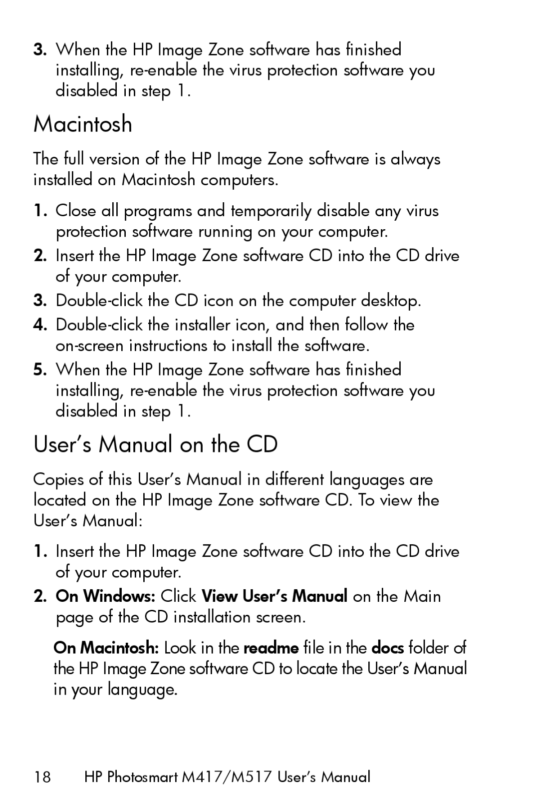 HP M417, M517 manual Macintosh 