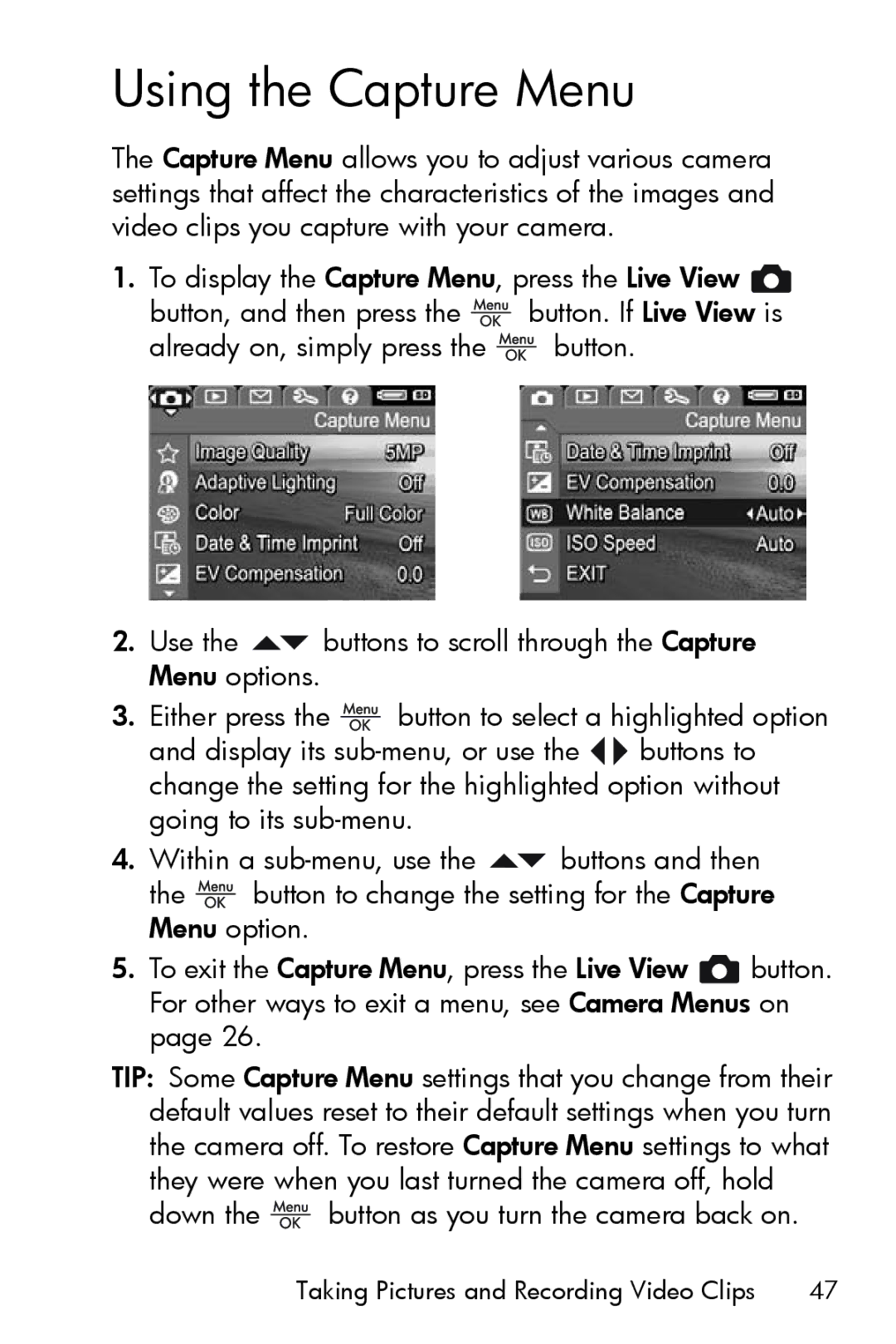 HP M517, M417 manual Using the Capture Menu 