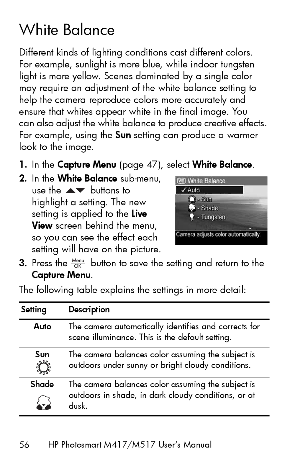 HP M417, M517 manual White Balance 