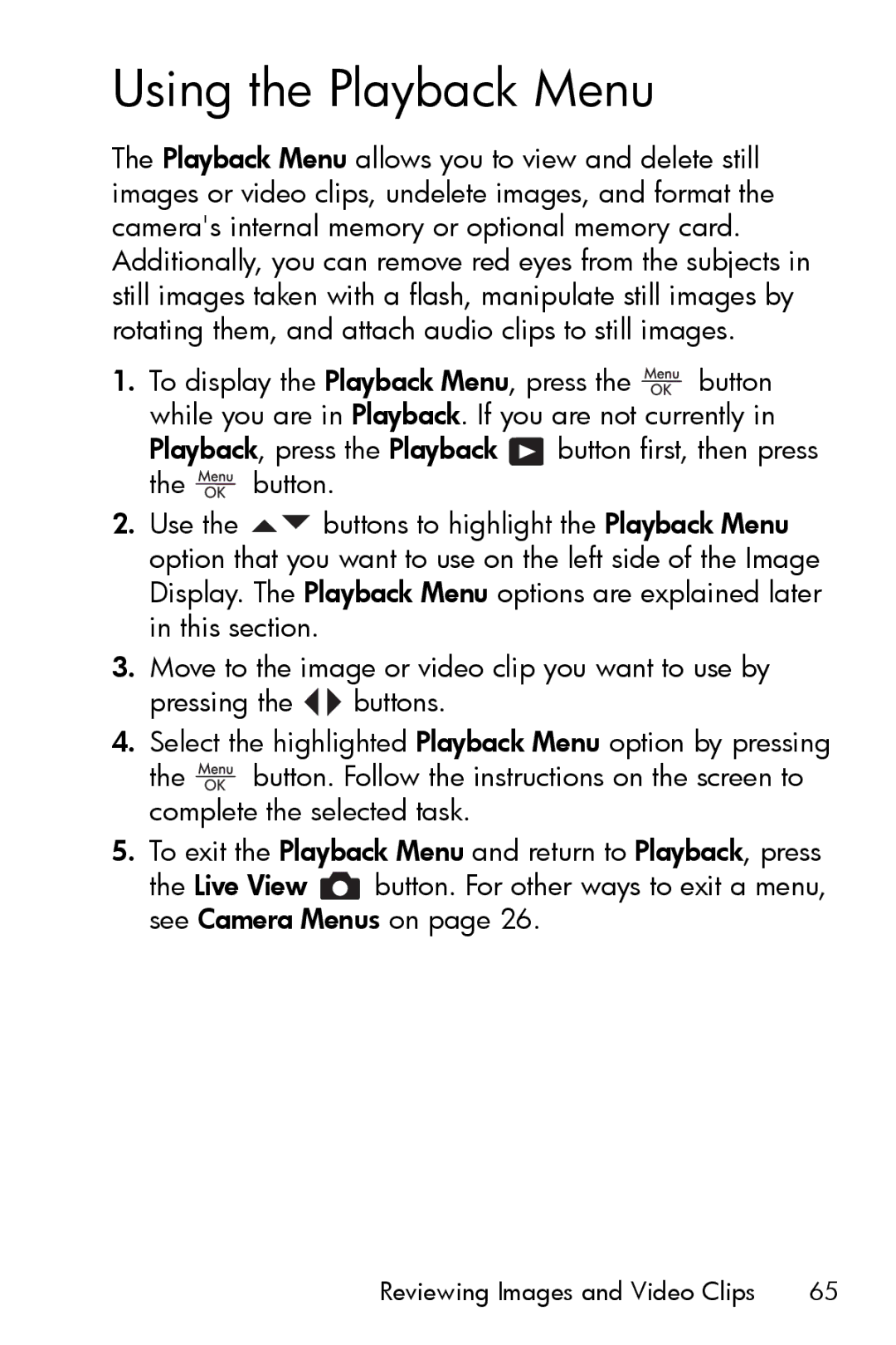 HP M517, M417 manual Using the Playback Menu 