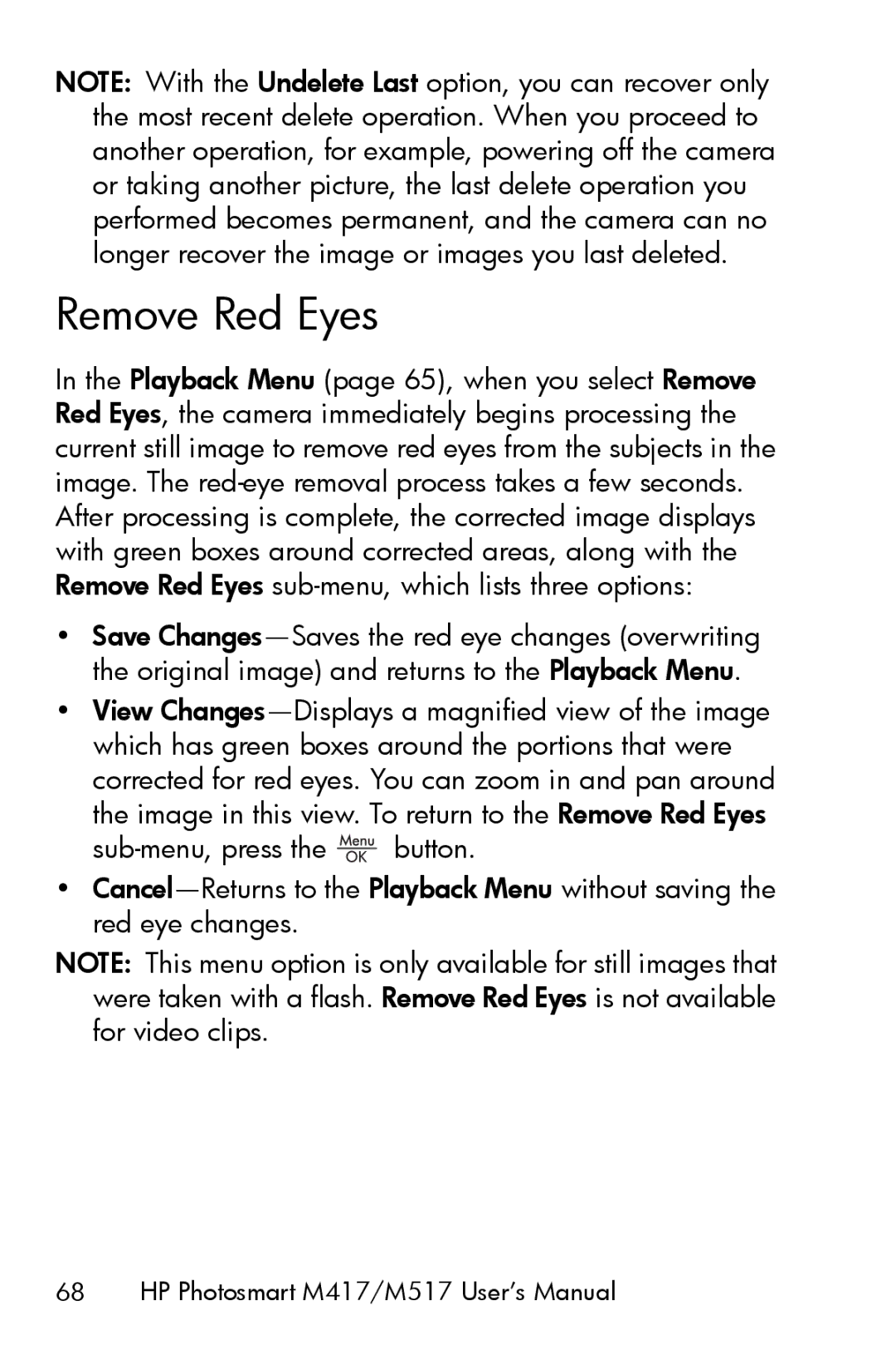 HP M417, M517 manual Remove Red Eyes 