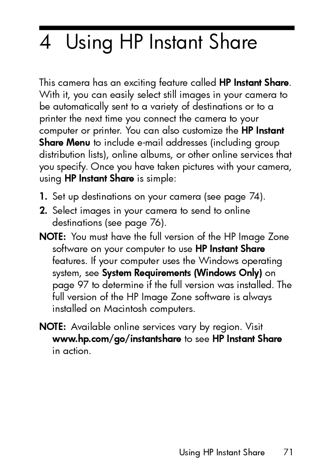 HP M517, M417 manual Using HP Instant Share 