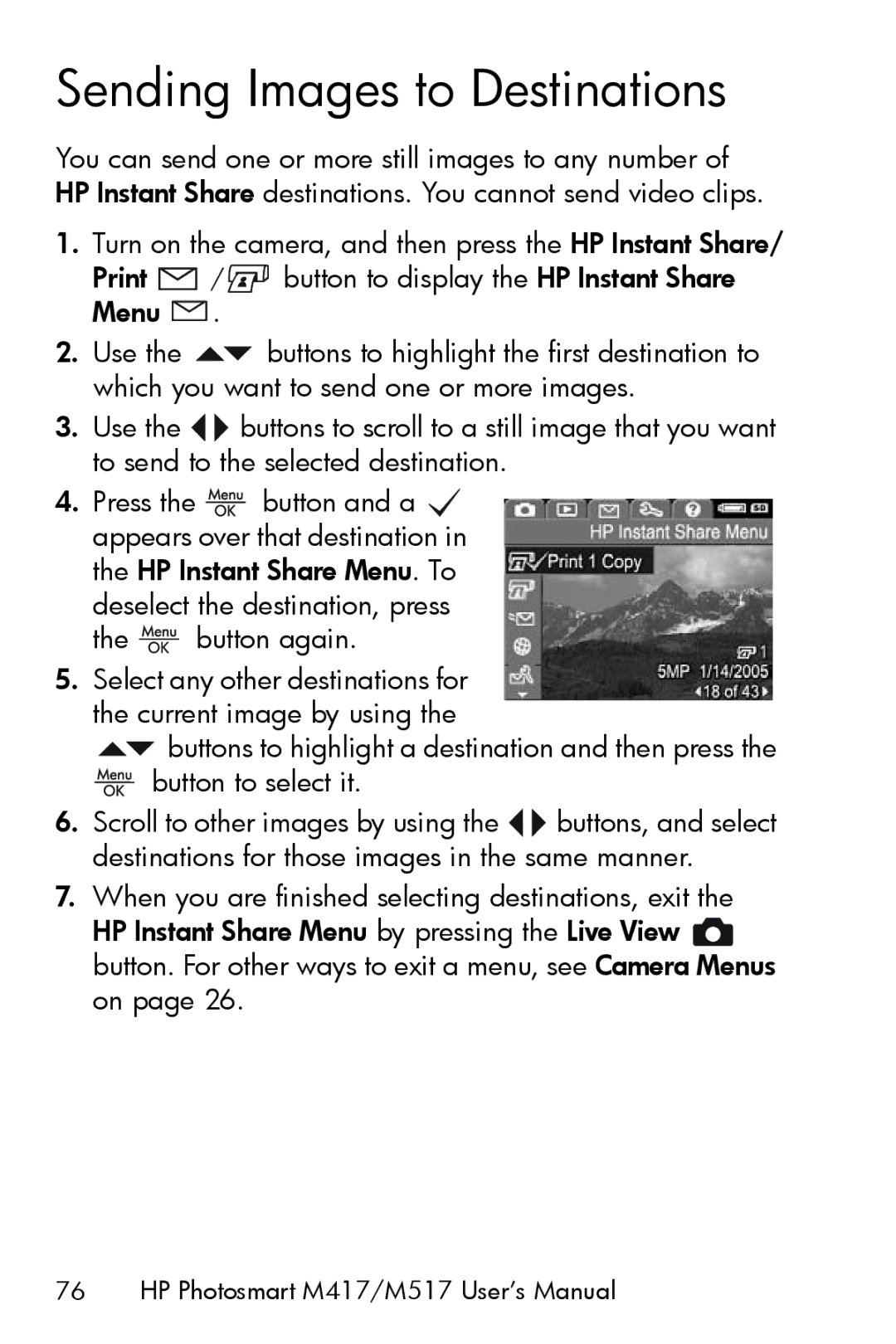 HP M417, M517 manual Sending Images to Destinations 