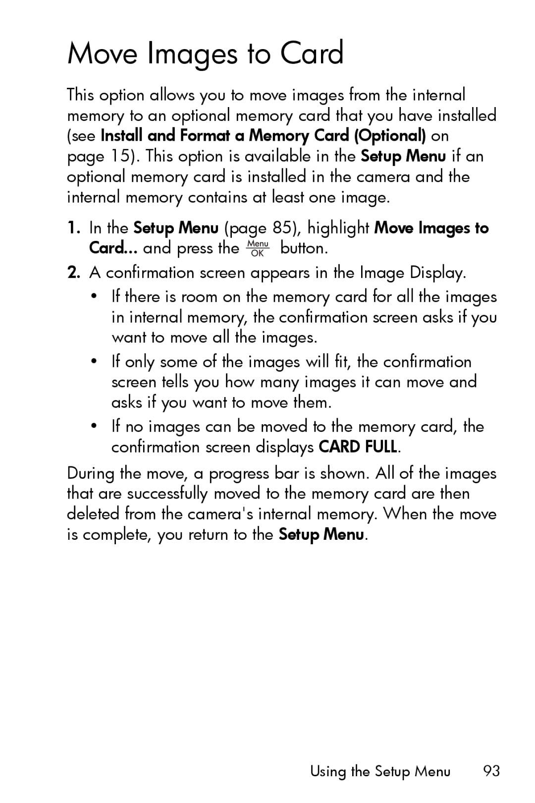 HP M517, M417 manual Move Images to Card 