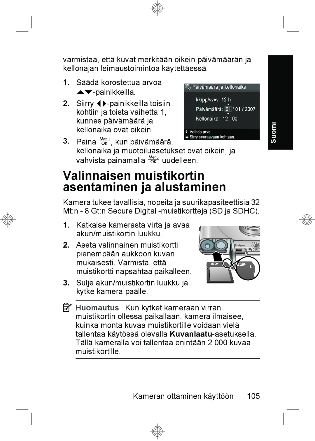 HP M440, M540, M630 manual Valinnaisen muistikortin asentaminen ja alustaminen 