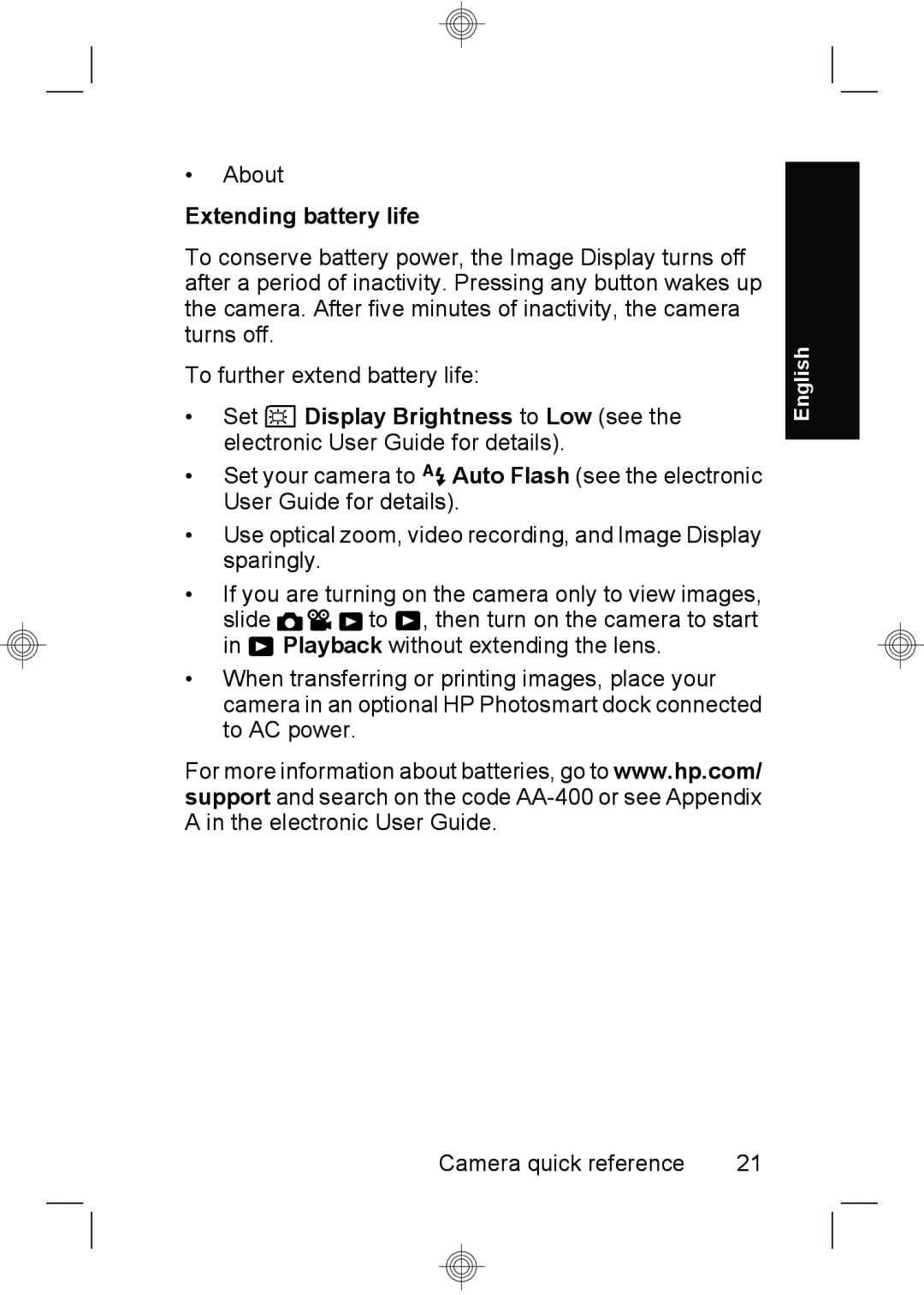 HP M440, M540, M630 manual Extending battery life 