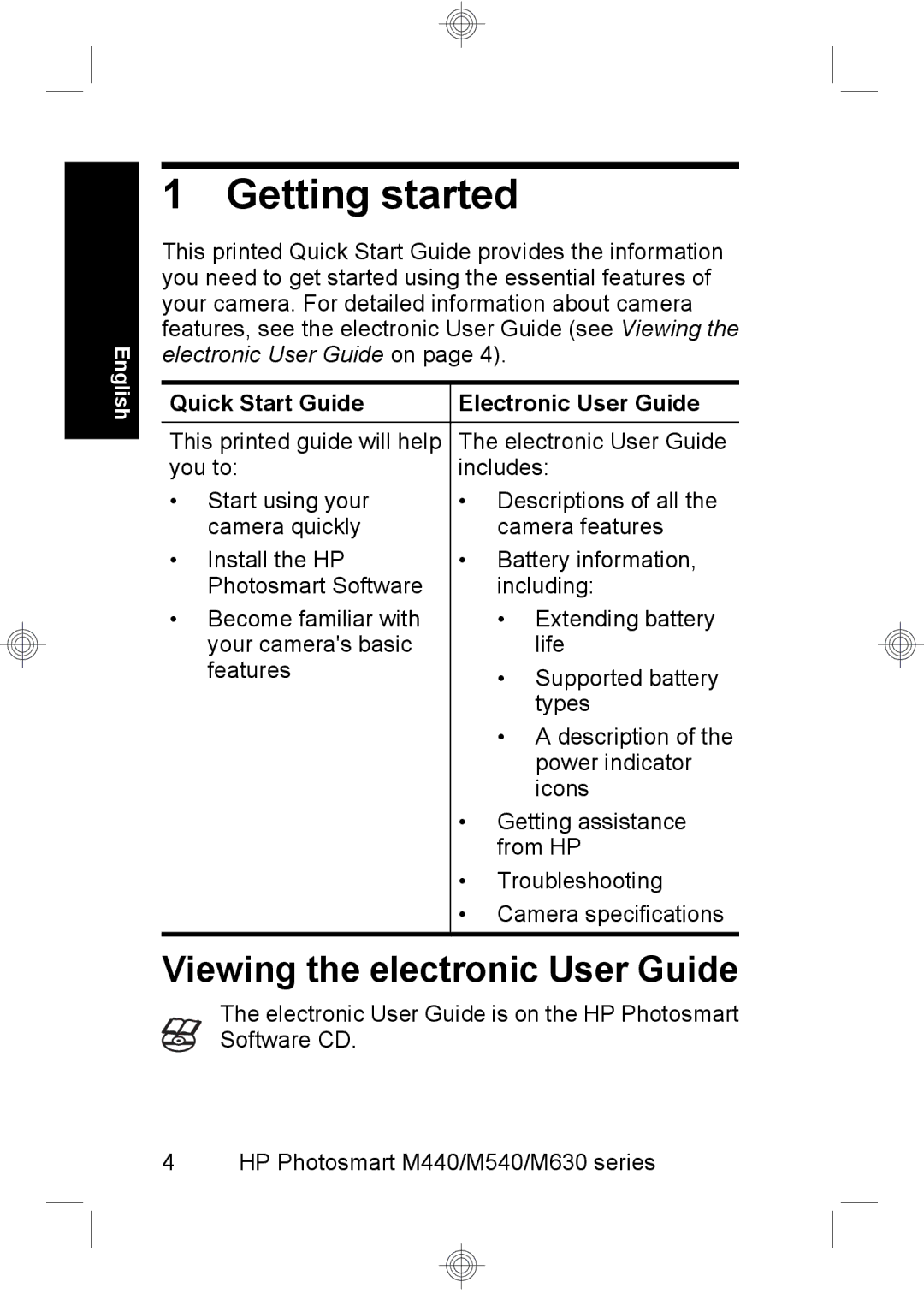 HP M540, M440, M630 manual Getting started, Viewing the electronic User Guide, Quick Start Guide Electronic User Guide 