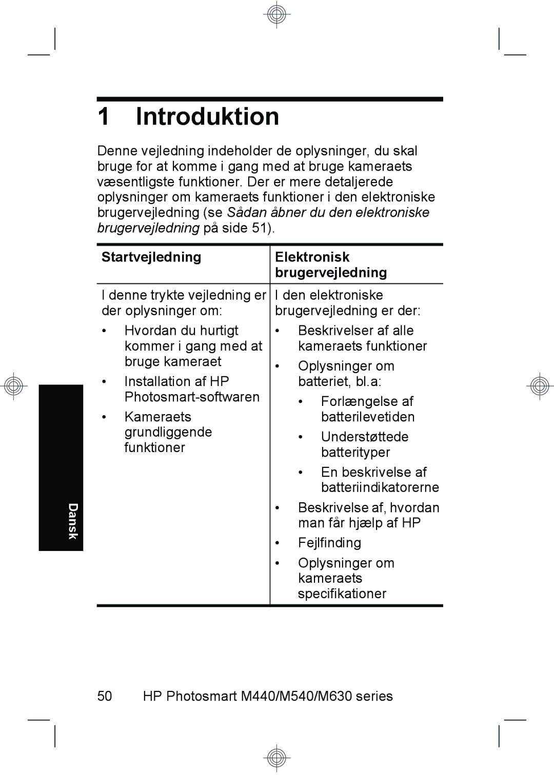 HP M630, M440, M540 manual Introduktion, Startvejledning Elektronisk Brugervejledning 