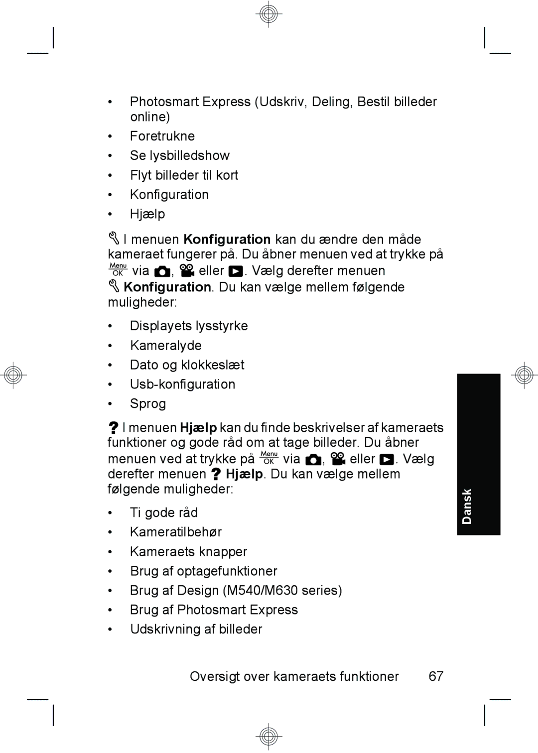 HP M540, M440, M630 manual Oversigt over kameraets funktioner 