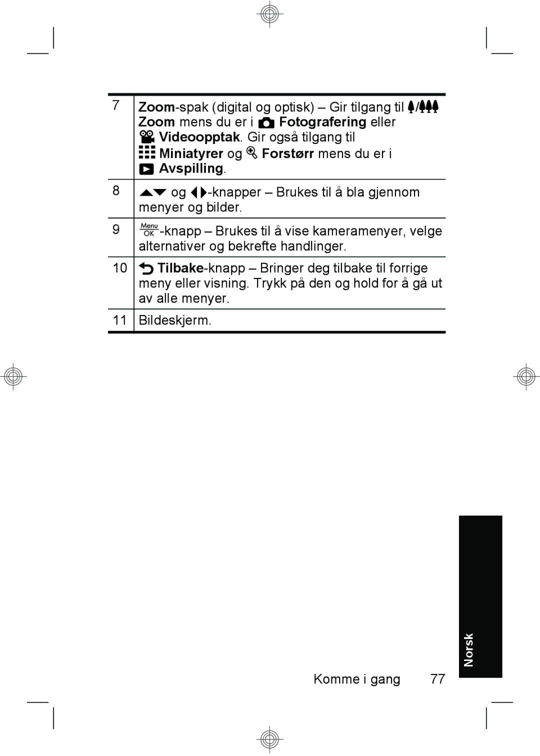 HP M630, M440, M540 manual Miniatyrer og Forstørr mens du er Avspilling 