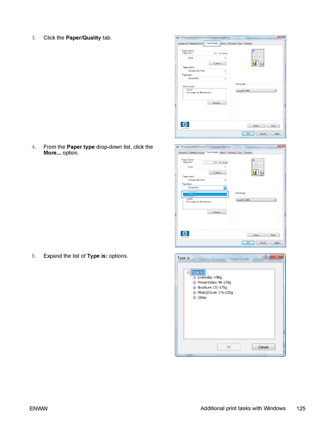 HP M375, M475 manual Additional print tasks with Windows 