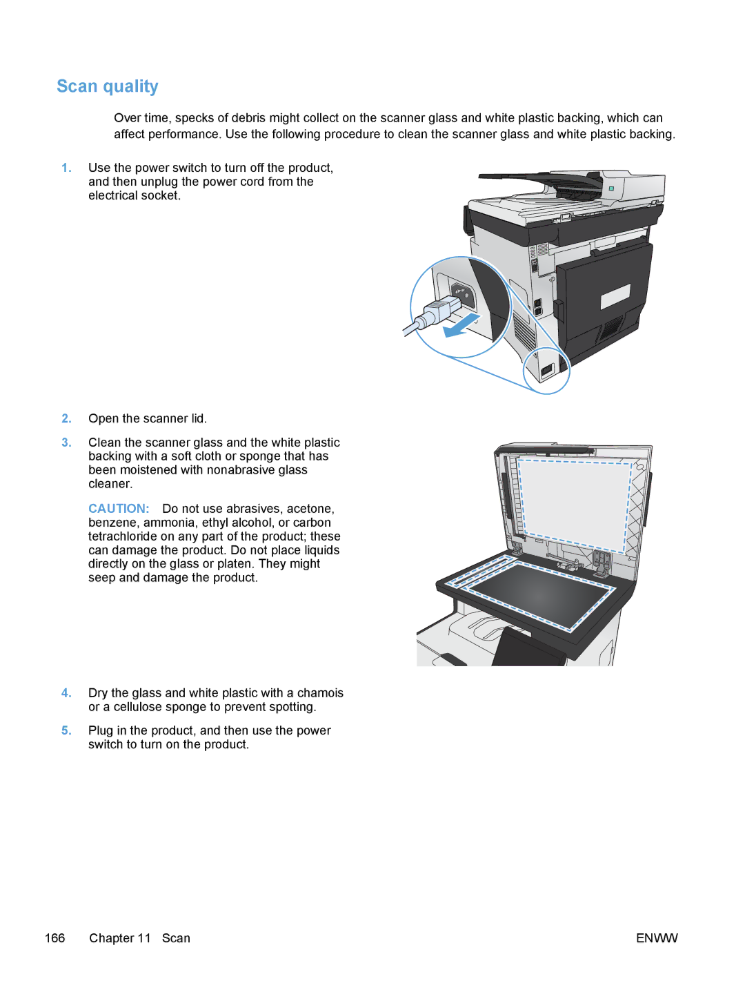 HP M475, M375 manual Scan quality 