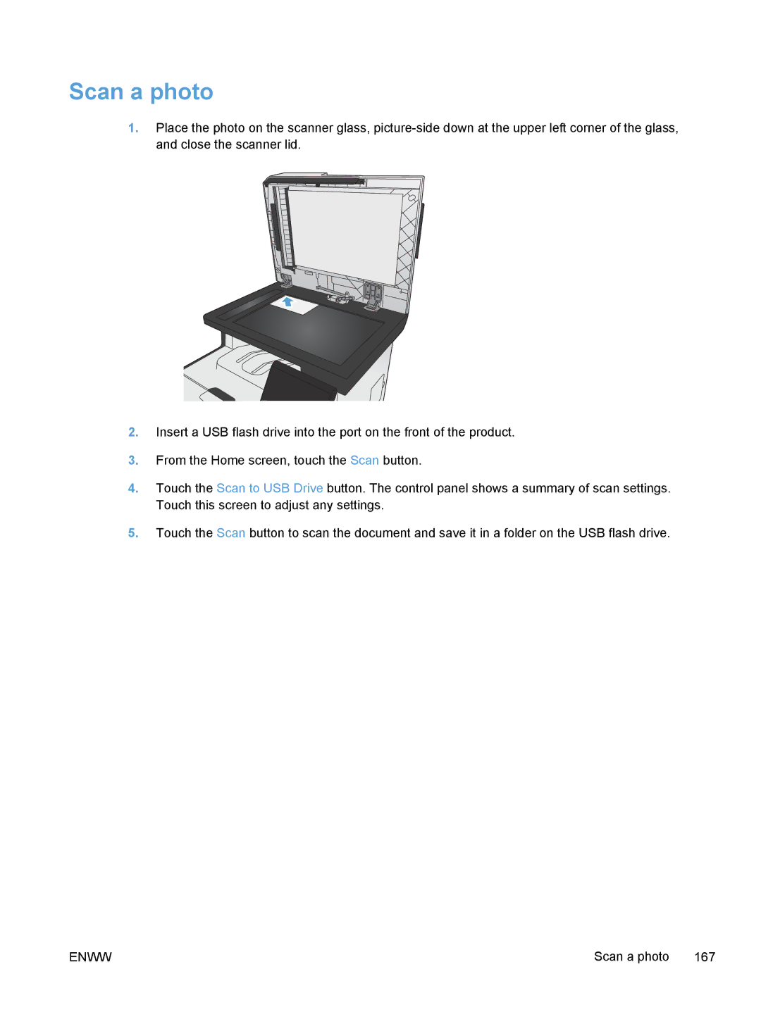 HP M375, M475 manual Scan a photo 