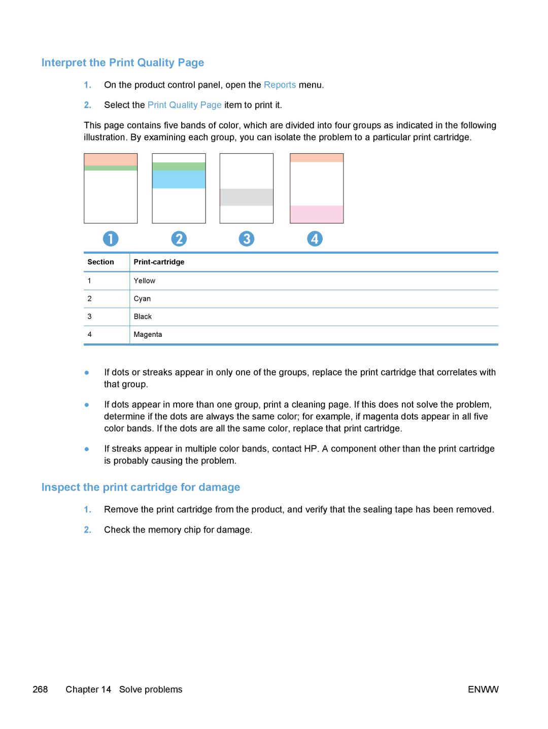 HP M475, M375 manual Interpret the Print Quality 