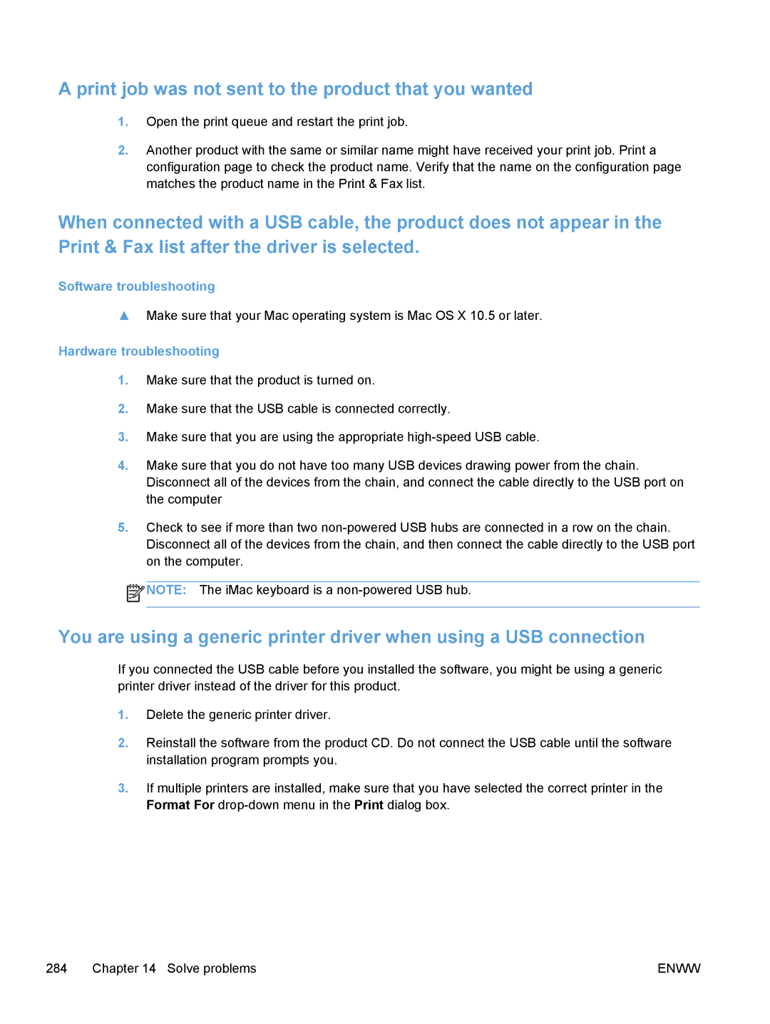 HP M475, M375 Print job was not sent to the product that you wanted, Software troubleshooting, Hardware troubleshooting 