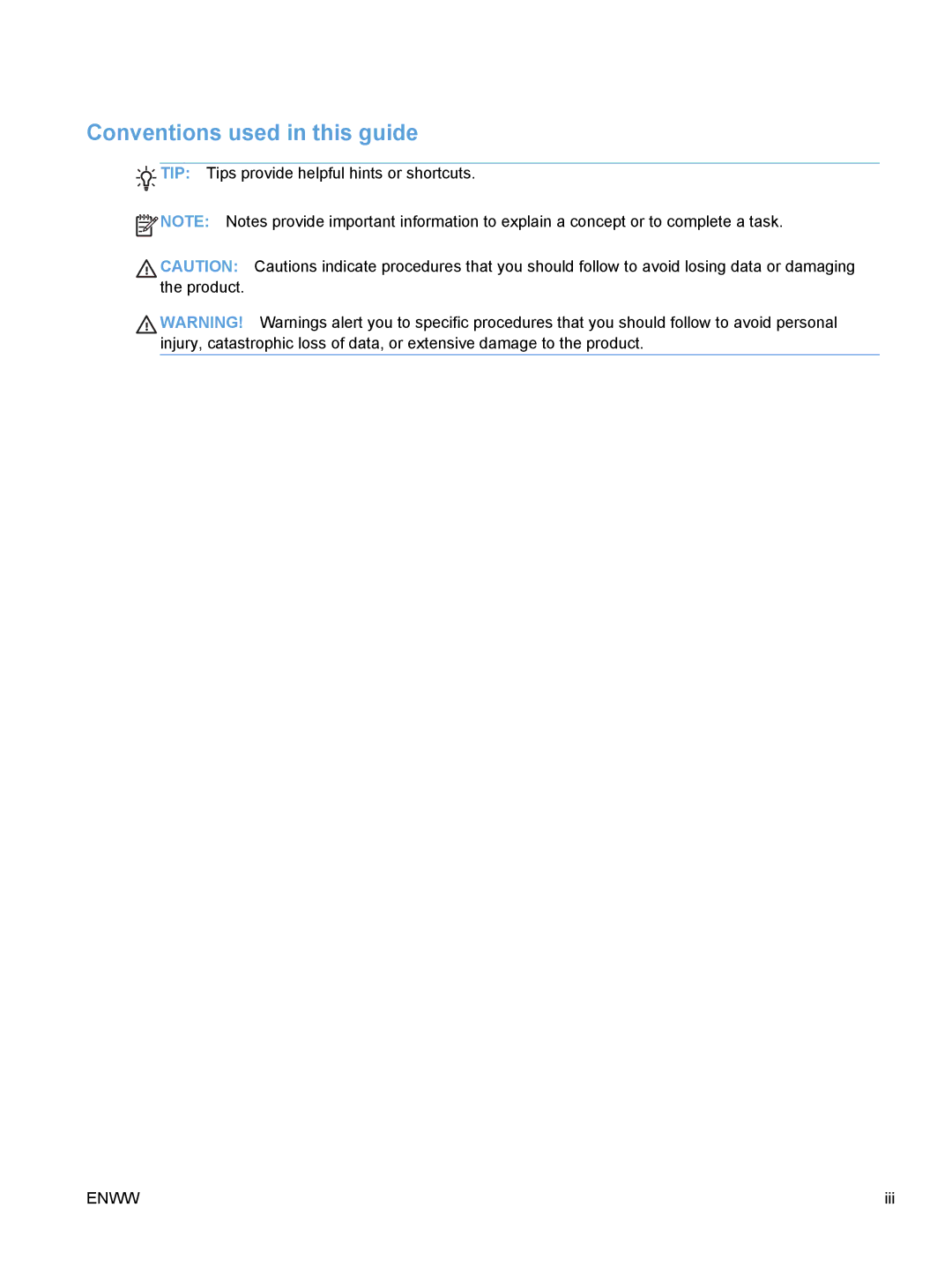 HP M375, M475 manual Conventions used in this guide 