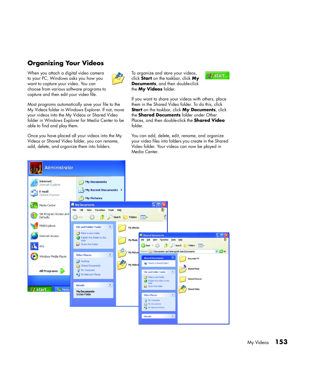 HP m490n, m476n, m470n, m477.uk, m380.uk, m377n, m370.uk, m370n, m480n, m487.uk manual Organizing Your Videos 