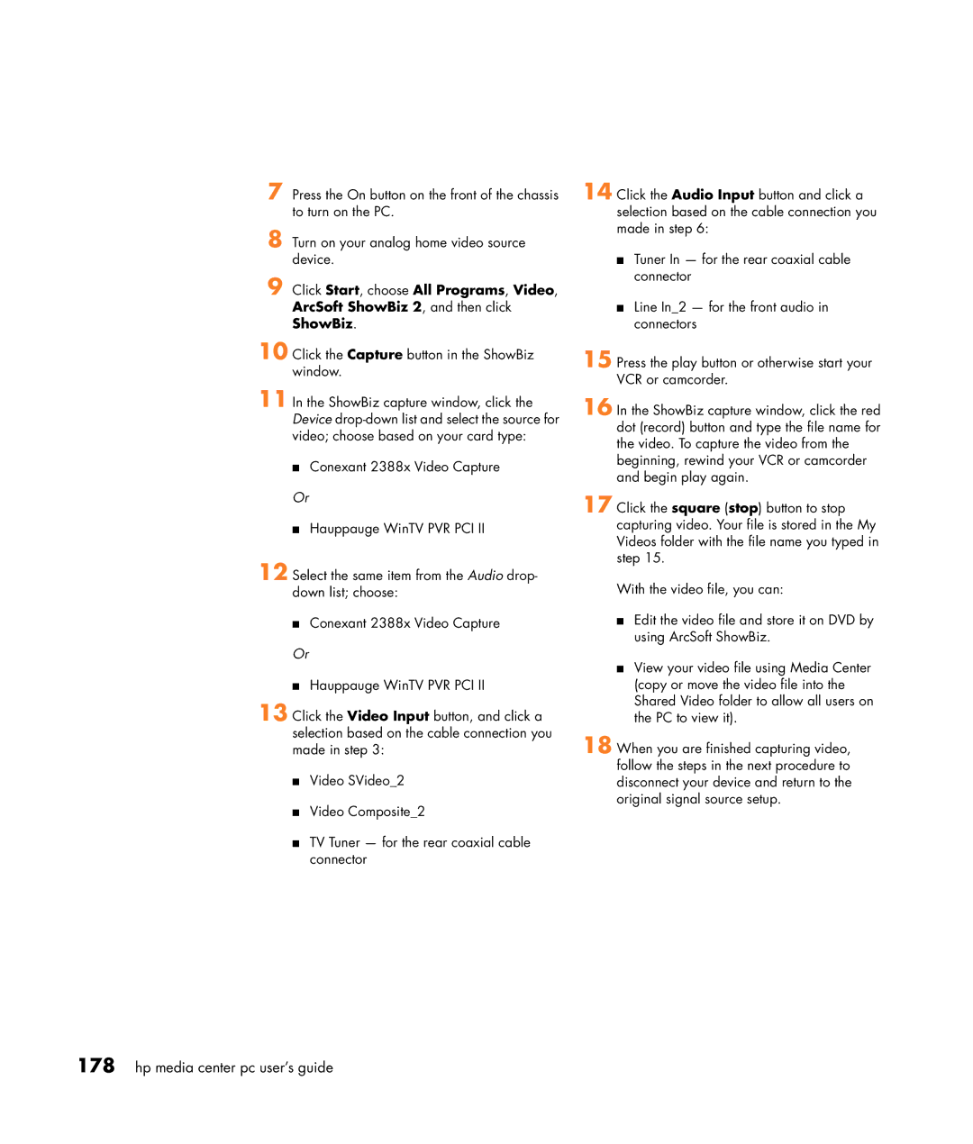 HP m377n, m476n, m470n, m477.uk, m380.uk, m370.uk, m370n, m480n, m487.uk, m490n manual Hp media center pc user’s guide 