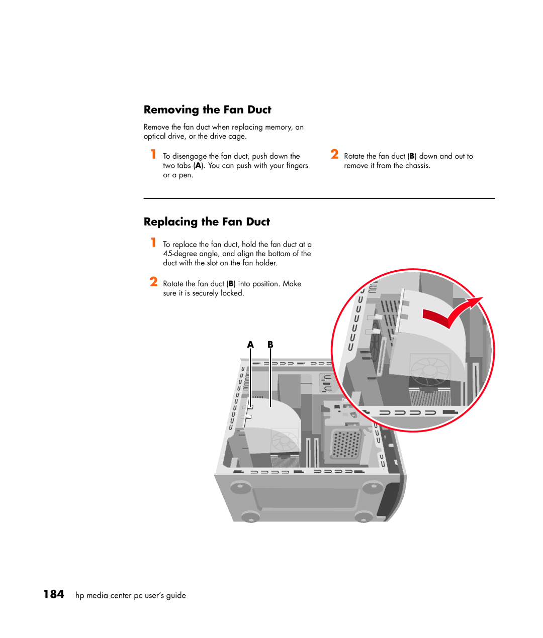 HP m476n, m470n, m477.uk, m380.uk, m377n, m370.uk, m370n, m480n, m487.uk, m490n manual Removing the Fan Duct, Replacing the Fan Duct 