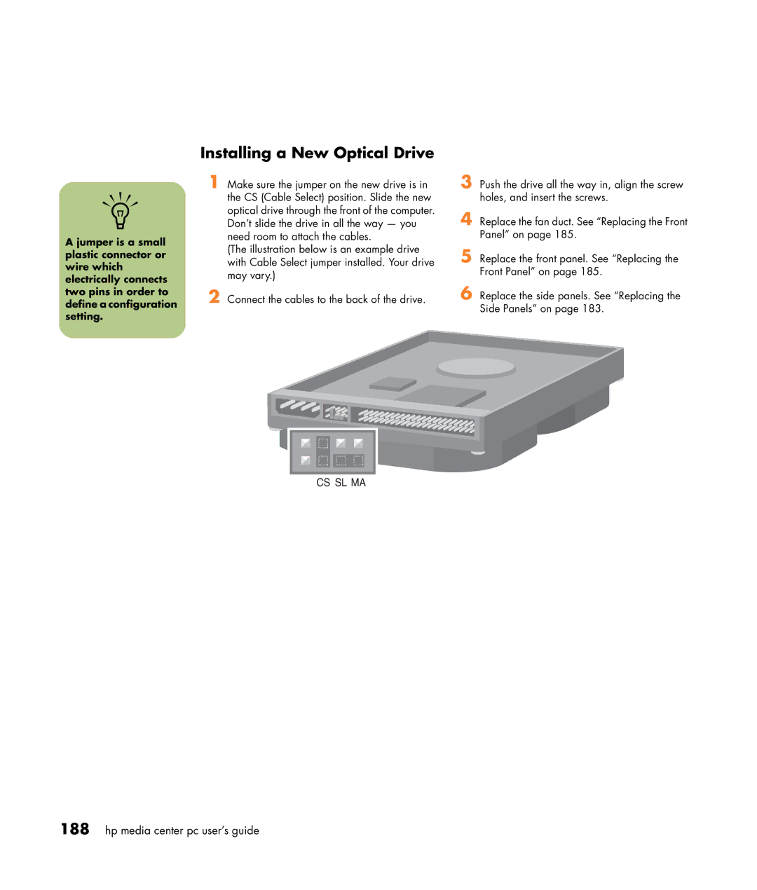 HP m377n, m476n, m470n, m477.uk, m380.uk, m370.uk, m370n, m480n, m487.uk, m490n manual Installing a New Optical Drive 